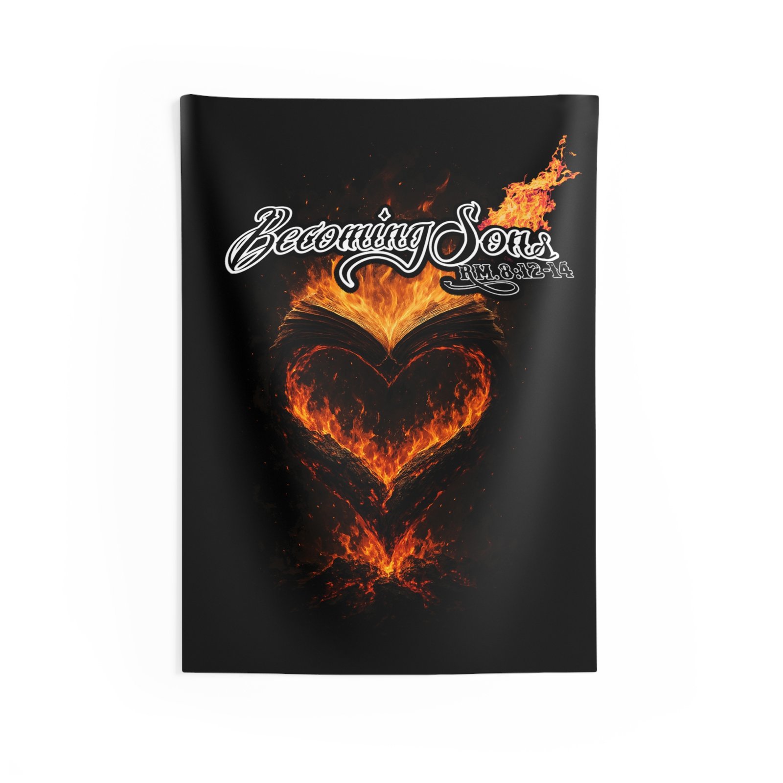 Becoming Sons - Hidden Truth (Flaming Heart) Indoor Wall Tapestries