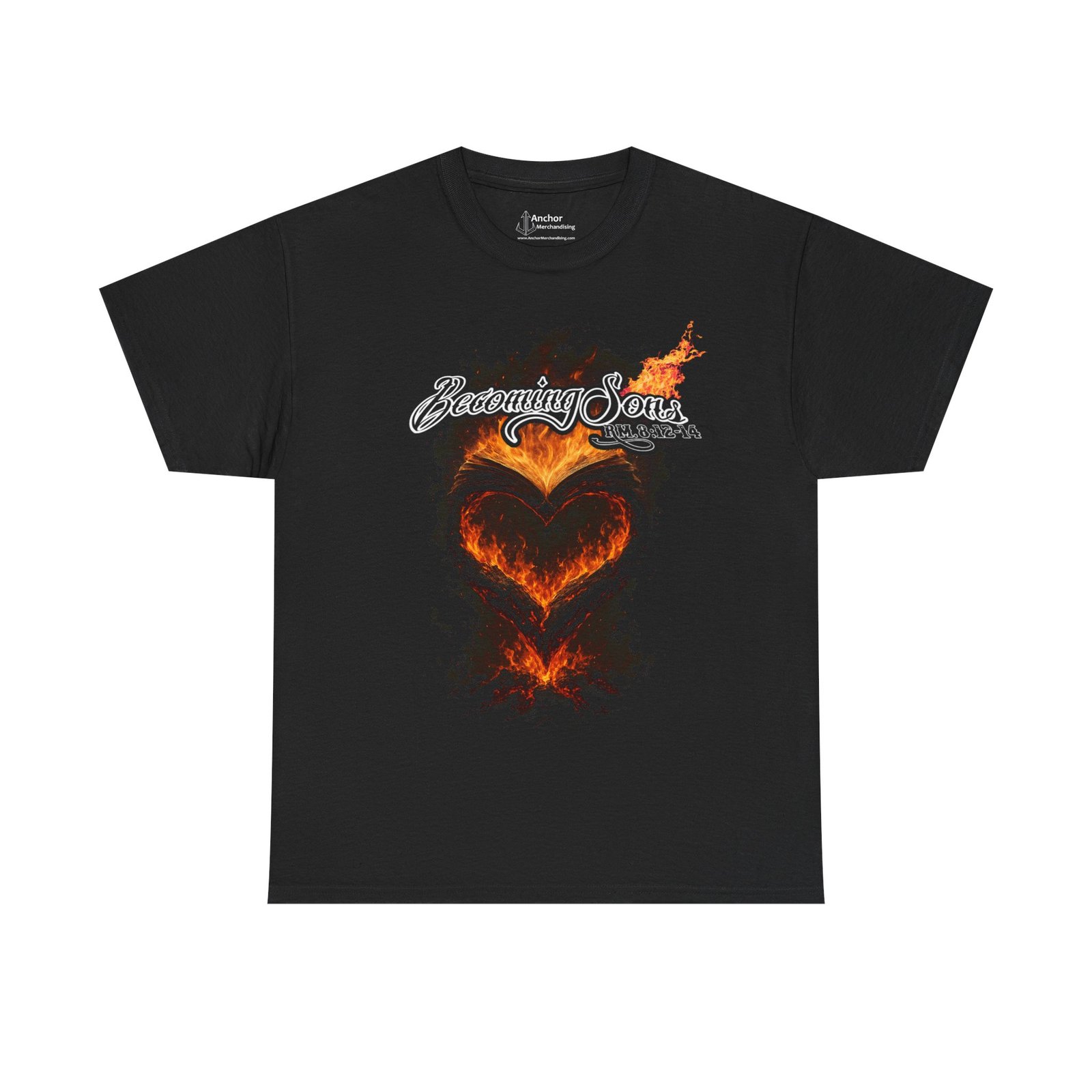 Becoming Sons - Hidden Truth (Flaming Heart) Short Sleeve T-shirt (2-Sided)