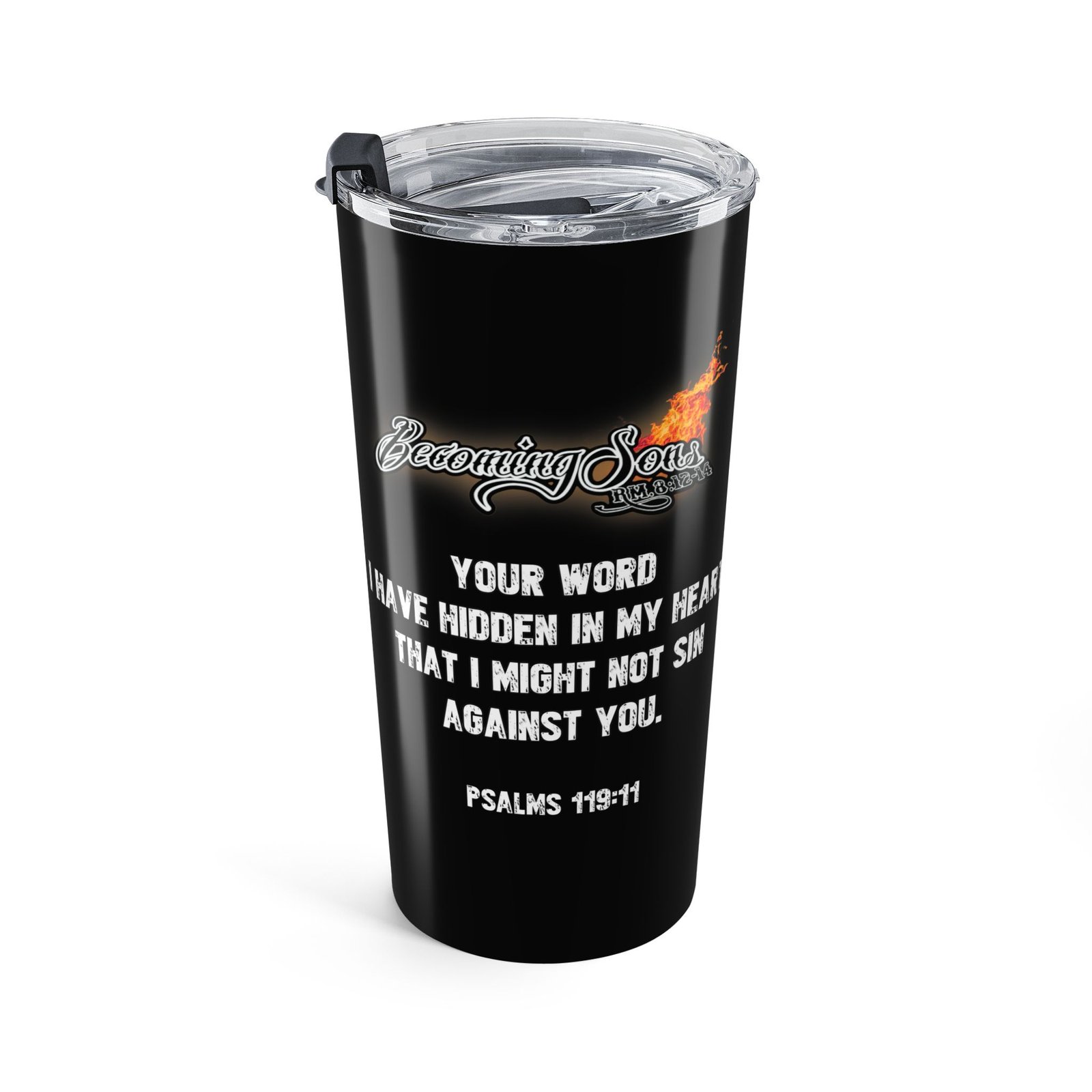 Becoming Sons - Hidden Truth (Flaming Heart) 20oz Stainless Steel Tumbler - Image 4