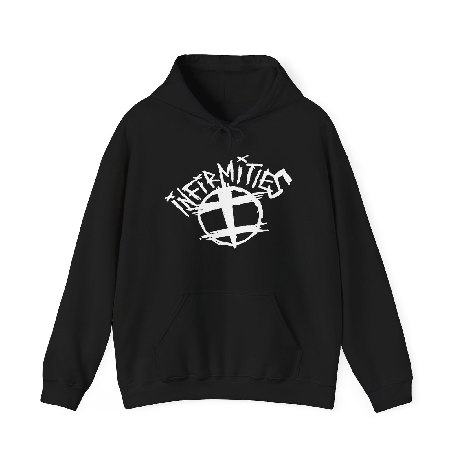 Infirmities Sk8 Skull and Logo Pullover Hooded Sweatshirt (2-Sided)