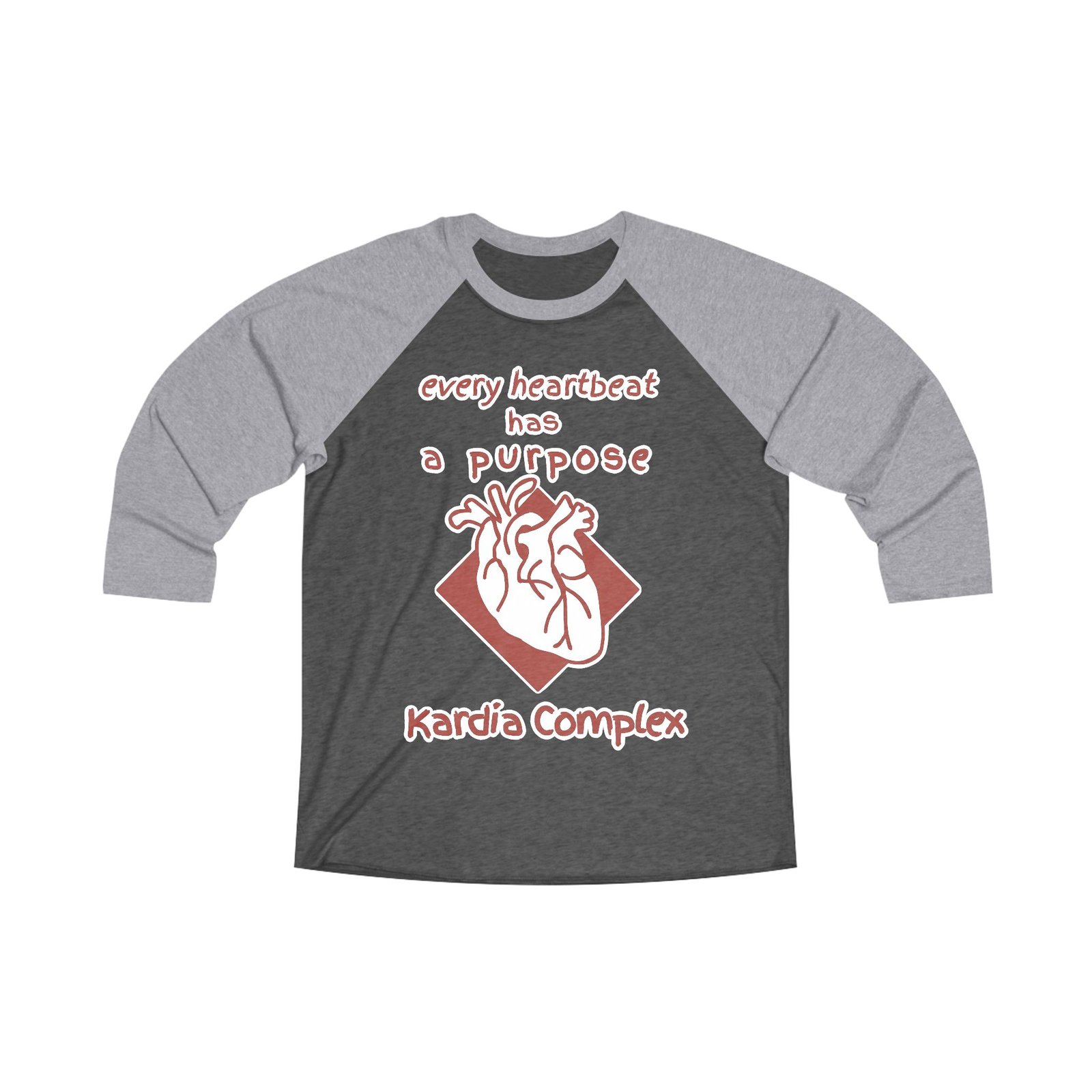 Kardia Complex - Every Heartbeat 3/4 Sleeve Baseball Tee