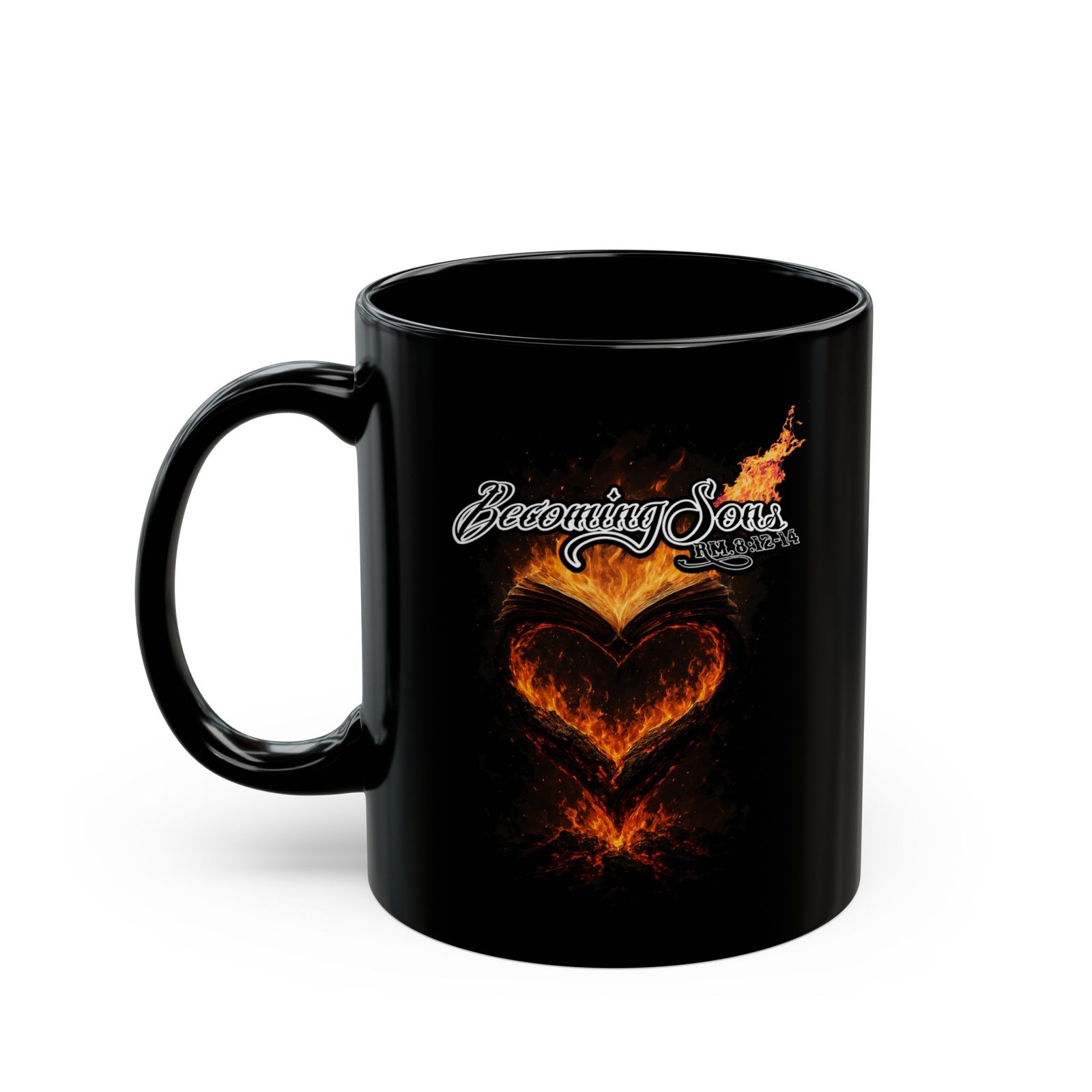 Becoming Sons - Hidden Truth (Flaming Heart) Black Mug (11oz, 15oz)