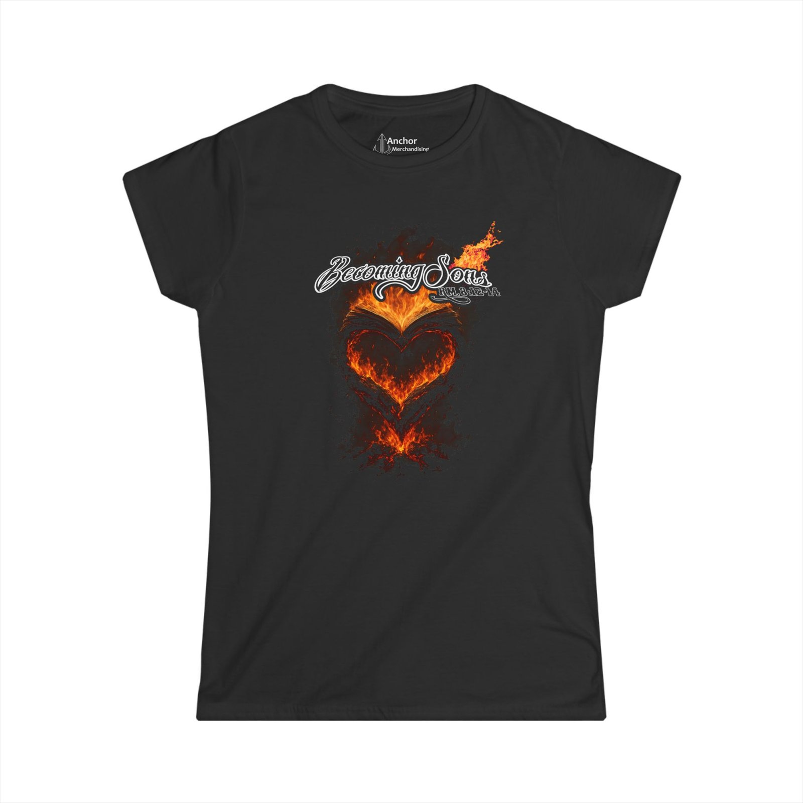 Becoming Sons - Hidden Truth (Flaming Heart) Women's Short Sleeve Tshirt (2-Sided)