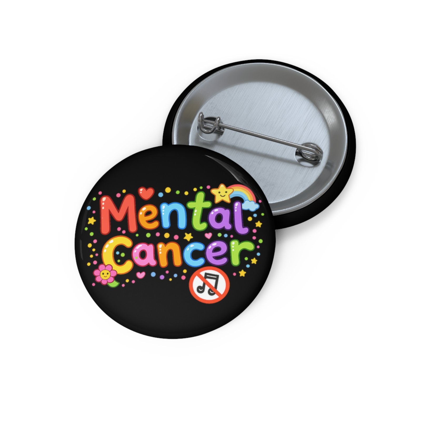 Mental Cancer - Happy Pin Buttons