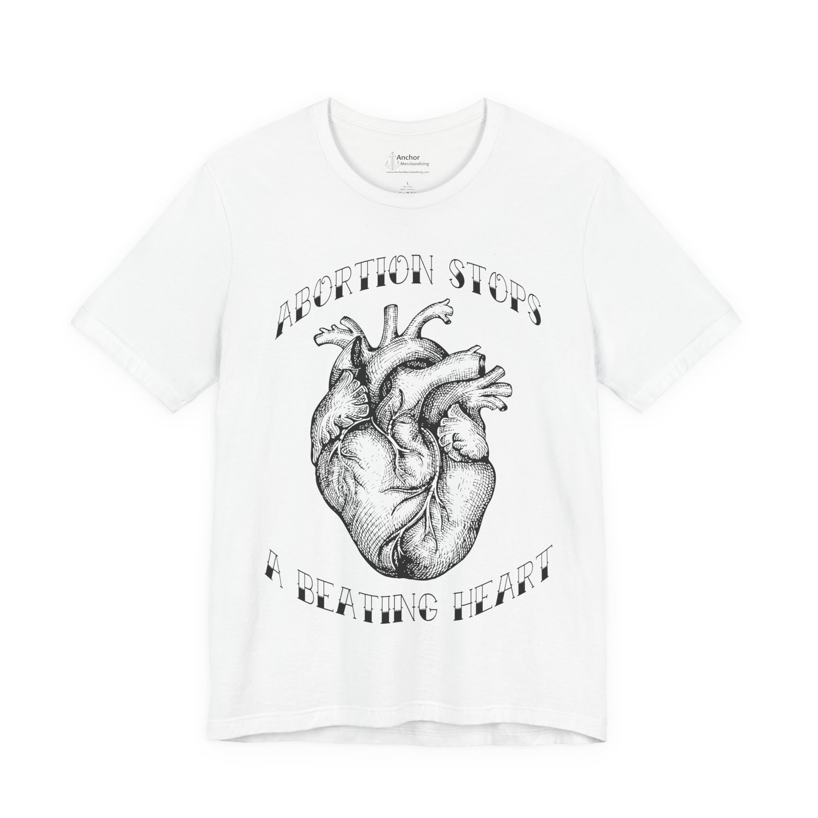 Rock For Life - Abortion Stops A Beating Heart Bella+Canvas Soft Short Sleeve Tee - Image 10