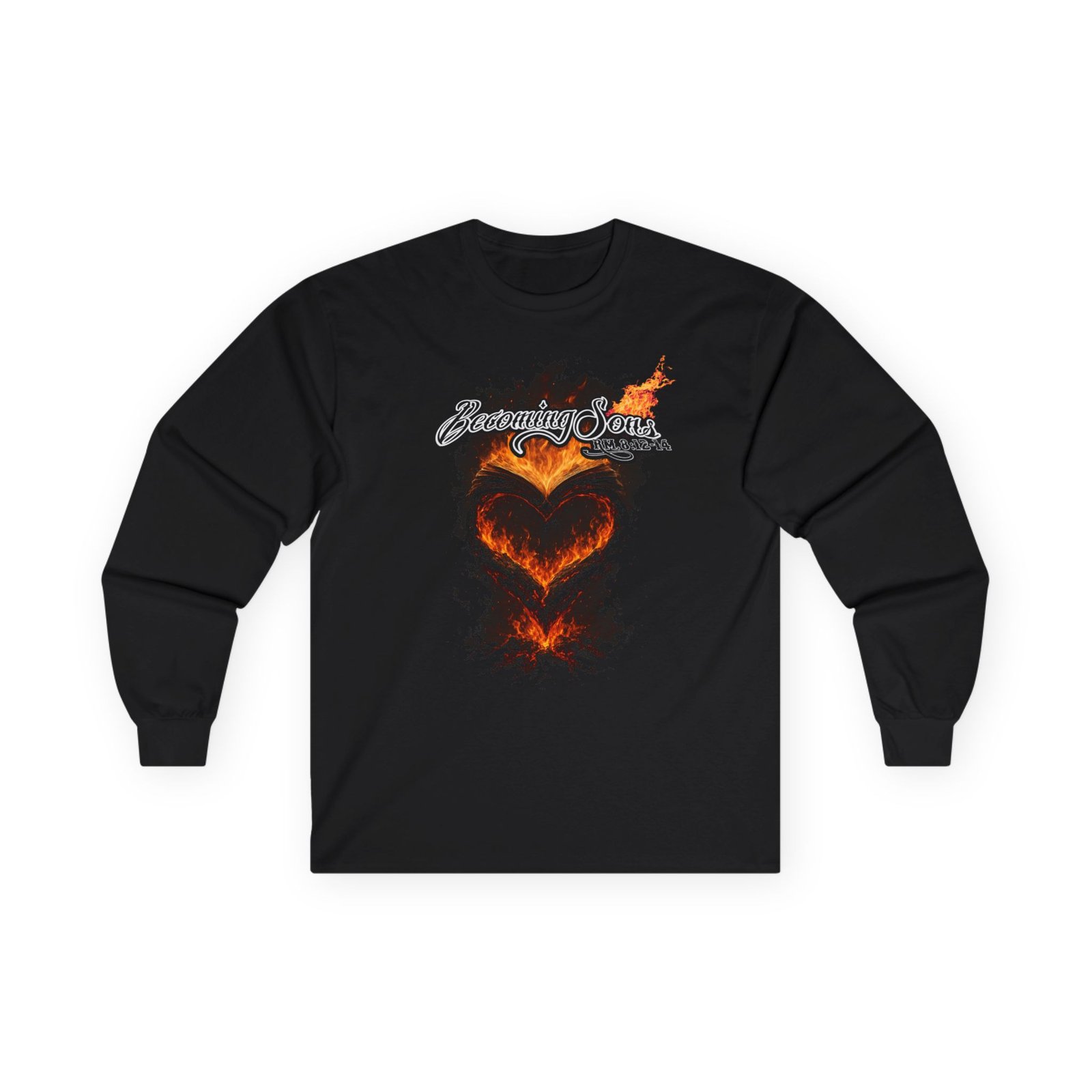 Becoming Sons - Hidden Truth (Flaming Heart) Long Sleeve Tshirt (2-Sided)