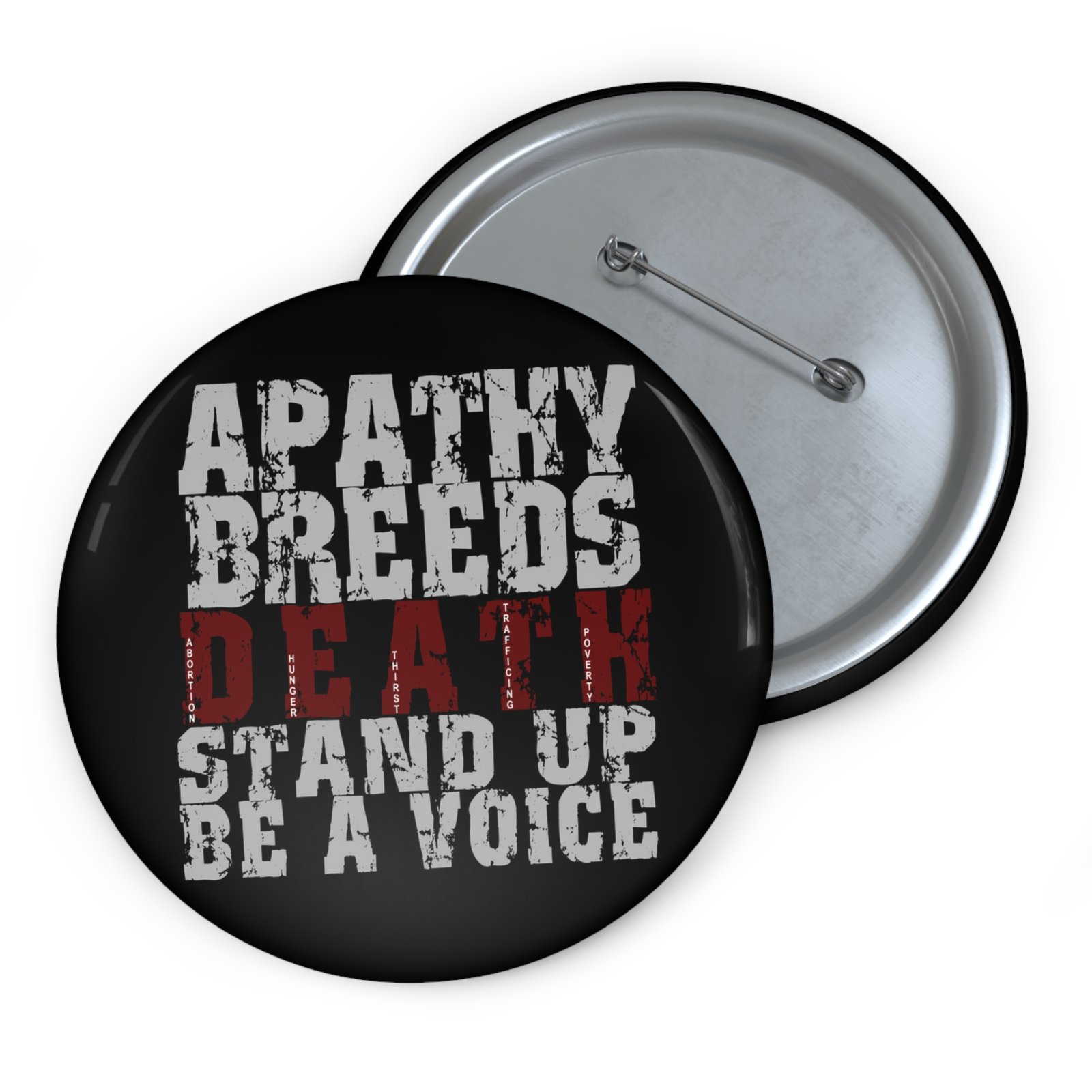 Rock For Life - Apathy Pin Buttons (Red) - Image 5