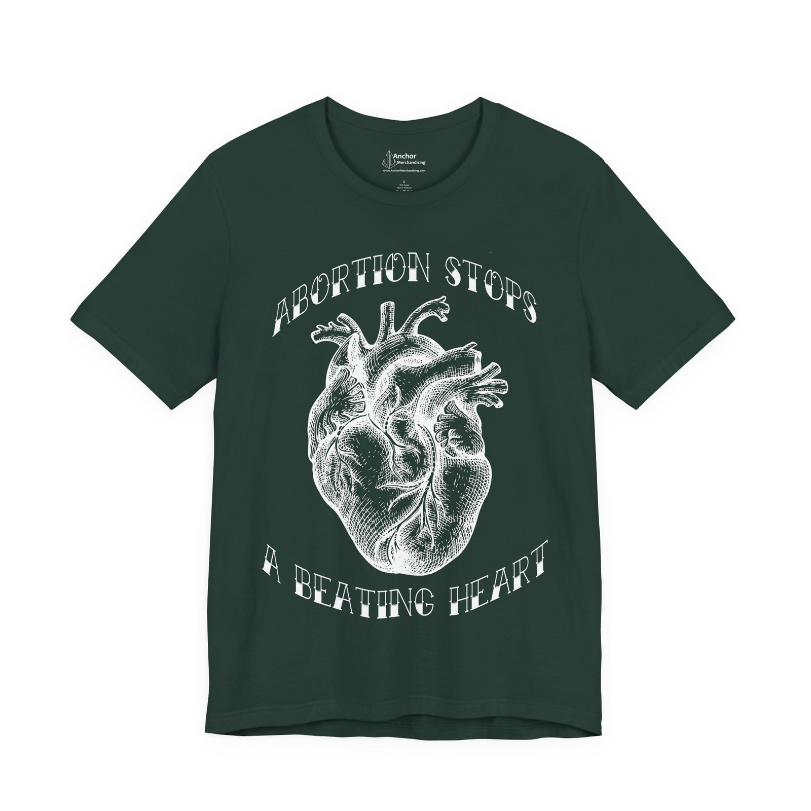 Rock For Life - Abortion Stops A Beating Heart Bella+Canvas Soft Short Sleeve Tee - Image 7