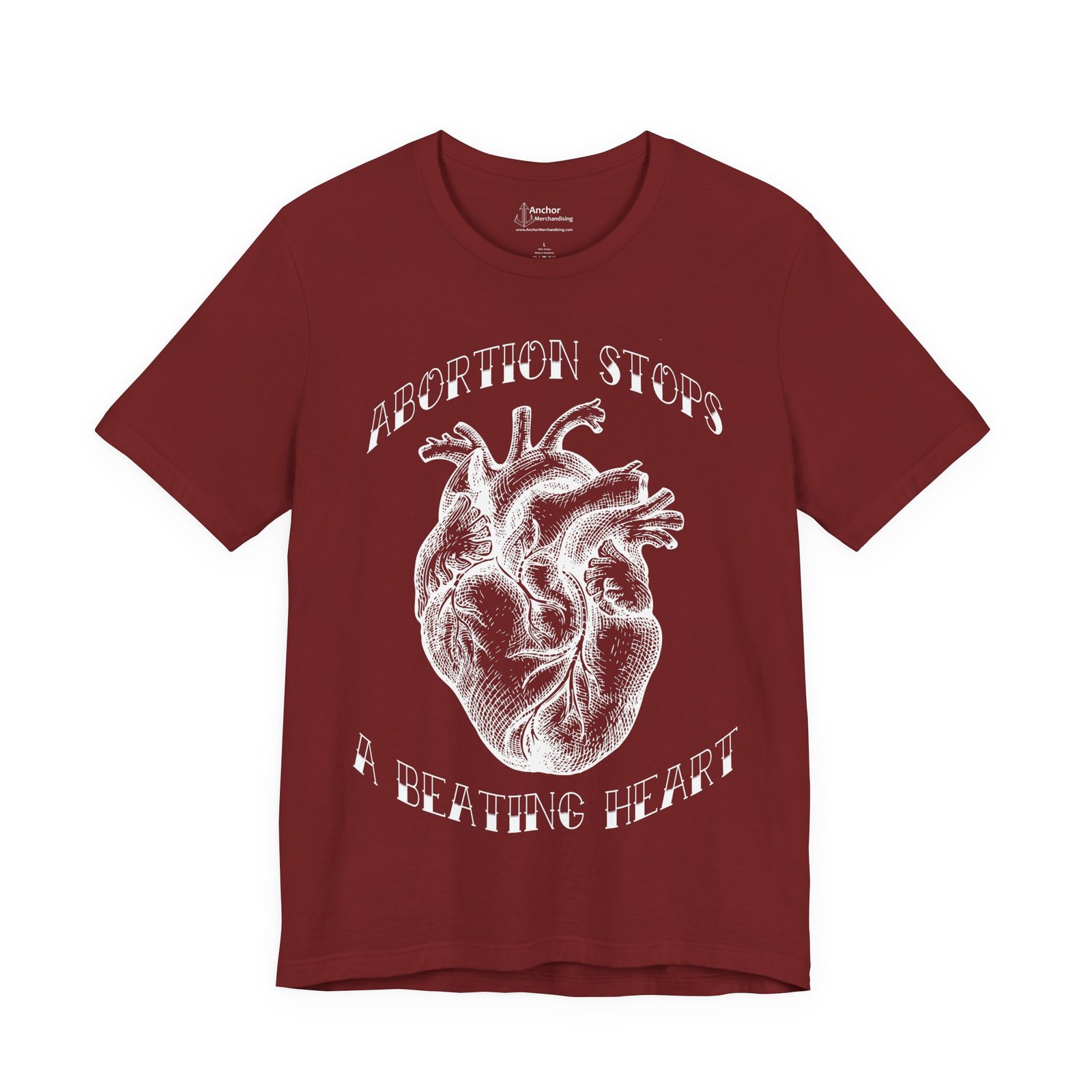 Rock For Life - Abortion Stops A Beating Heart Bella+Canvas Soft Short Sleeve Tee - Image 6