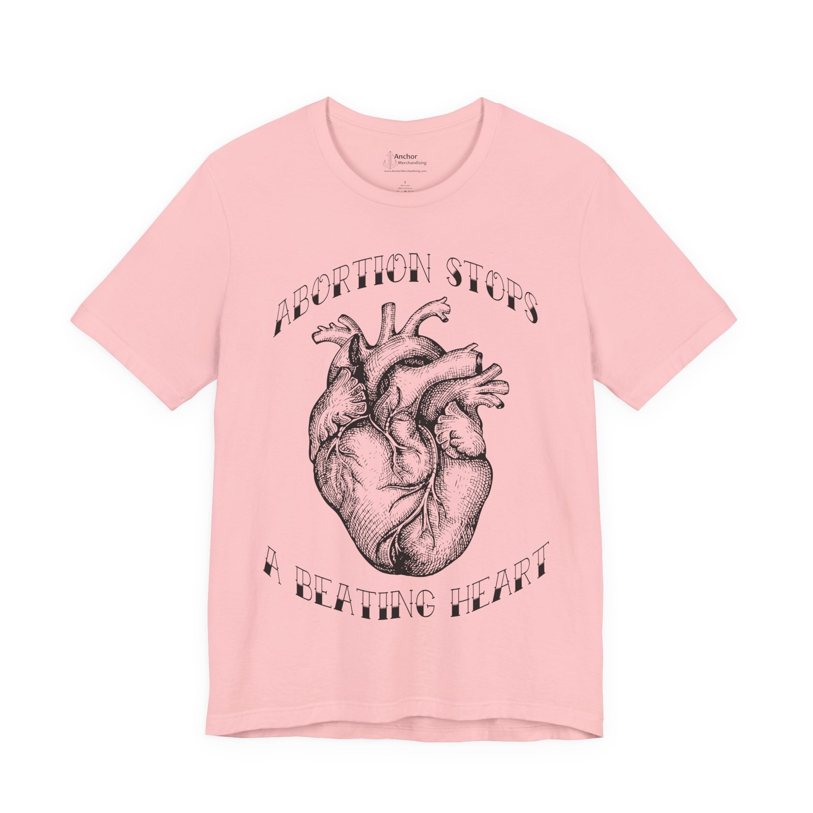 Rock For Life - Abortion Stops A Beating Heart Bella+Canvas Soft Short Sleeve Tee - Image 8
