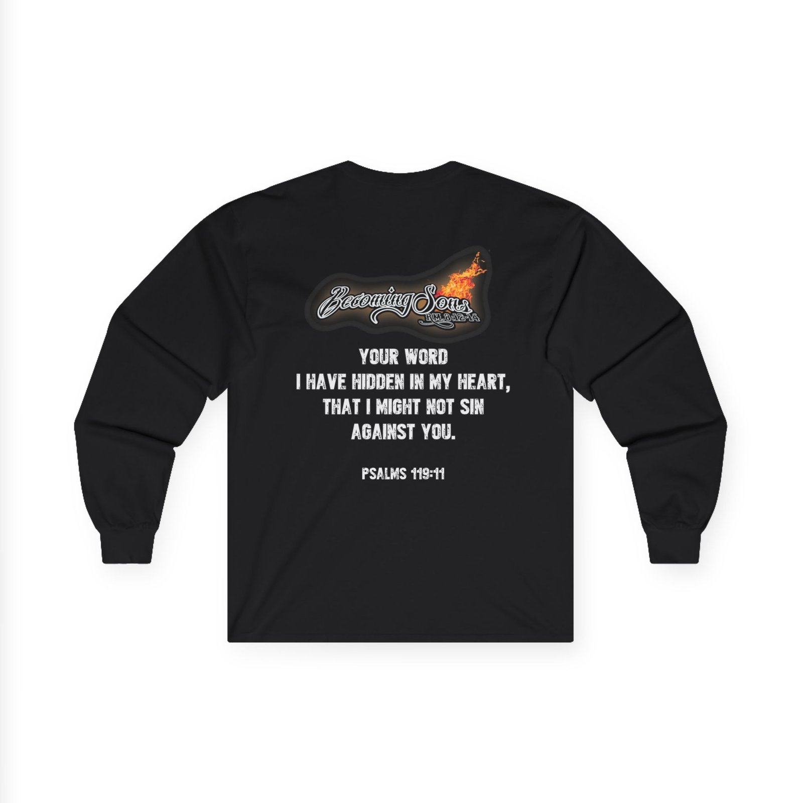 Becoming Sons - Hidden Truth (Flaming Heart) Long Sleeve Tshirt (2-Sided) - Image 2