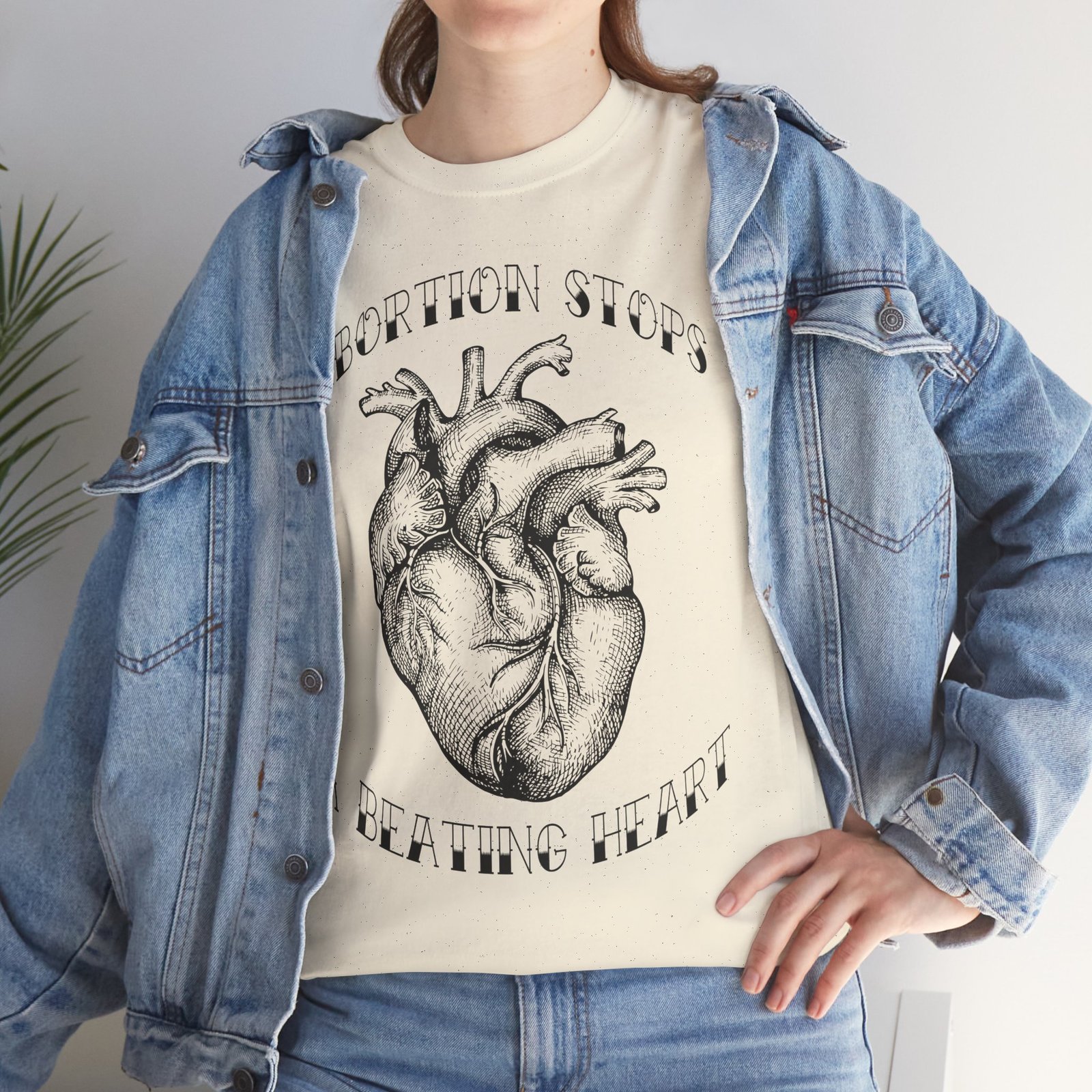 Rock For Life - Abortion Stops A Beating Heart Short Sleeve T-shirt