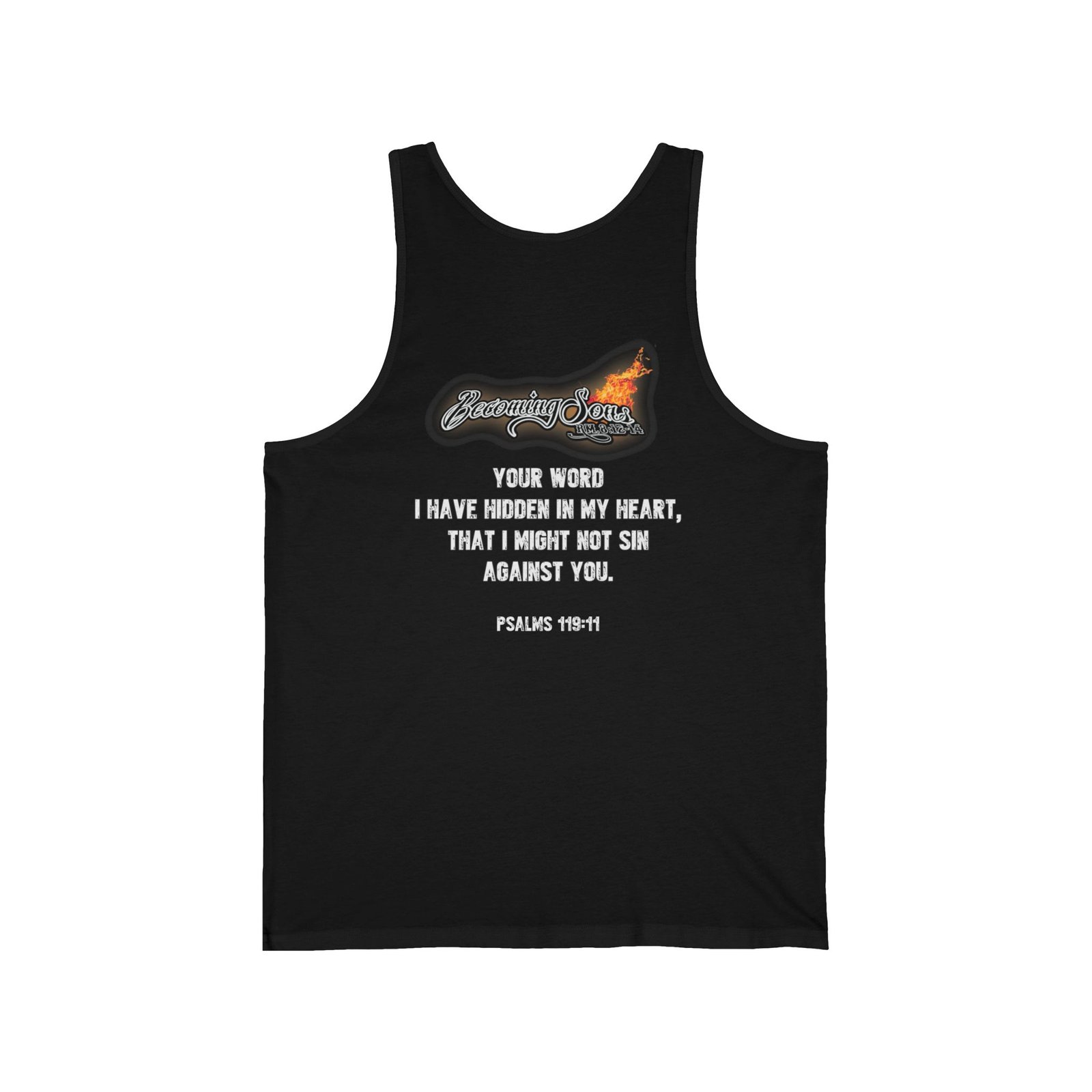 Becoming Sons - Hidden Truth (Flaming Heart) Unisex Jersey Tank Top (2-Sided) - Image 2