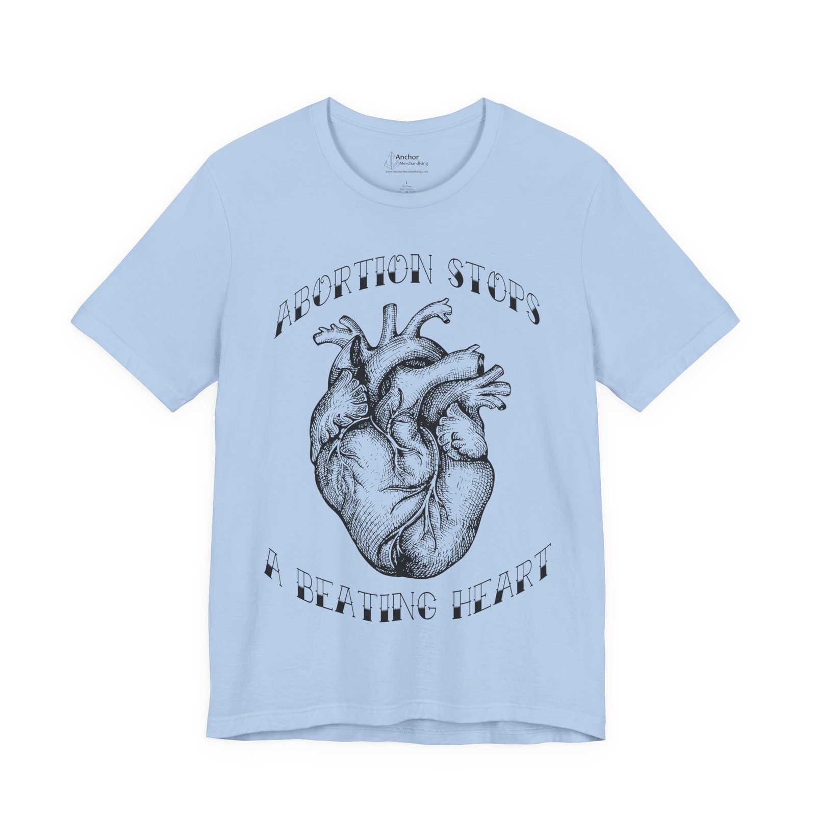 Rock For Life - Abortion Stops A Beating Heart Bella+Canvas Soft Short Sleeve Tee - Image 4
