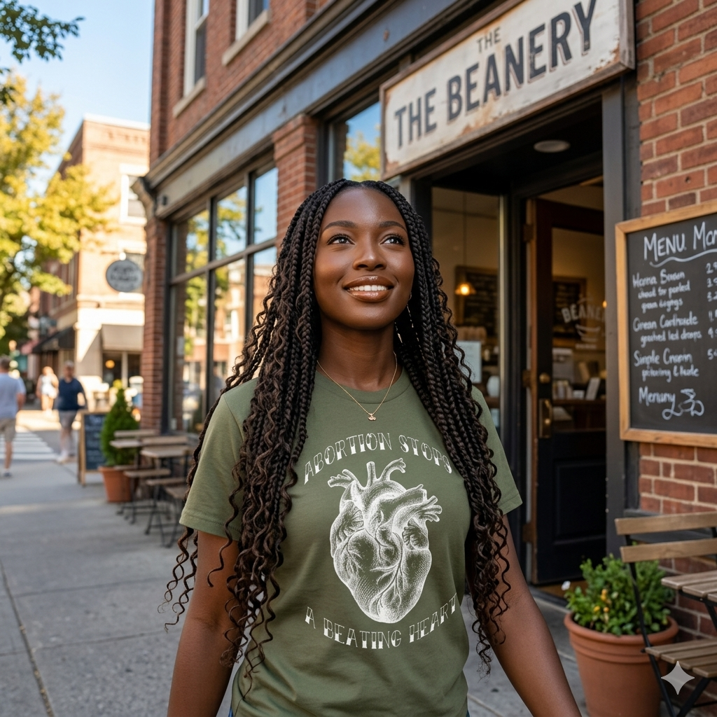 Rock For Life - Abortion Stops A Beating Heart Short Sleeve T-shirt