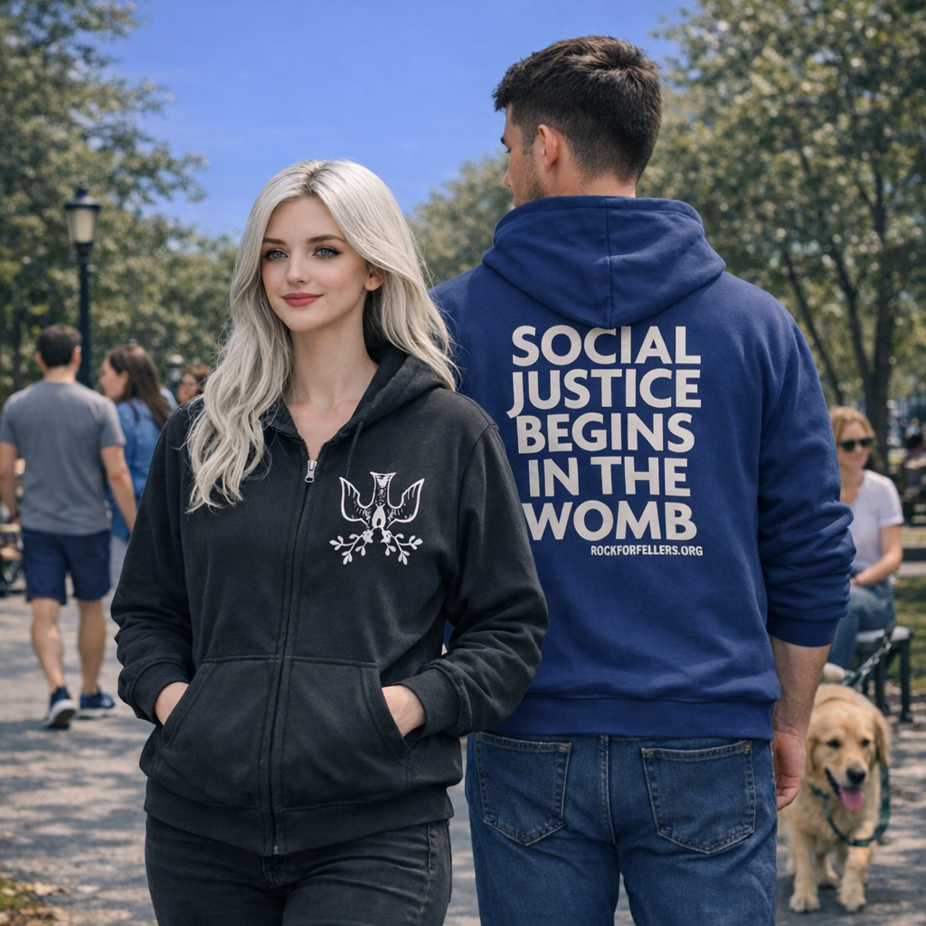 Rock For Life - Social Justice Full Zip Hooded Sweatshirt (2-sided)