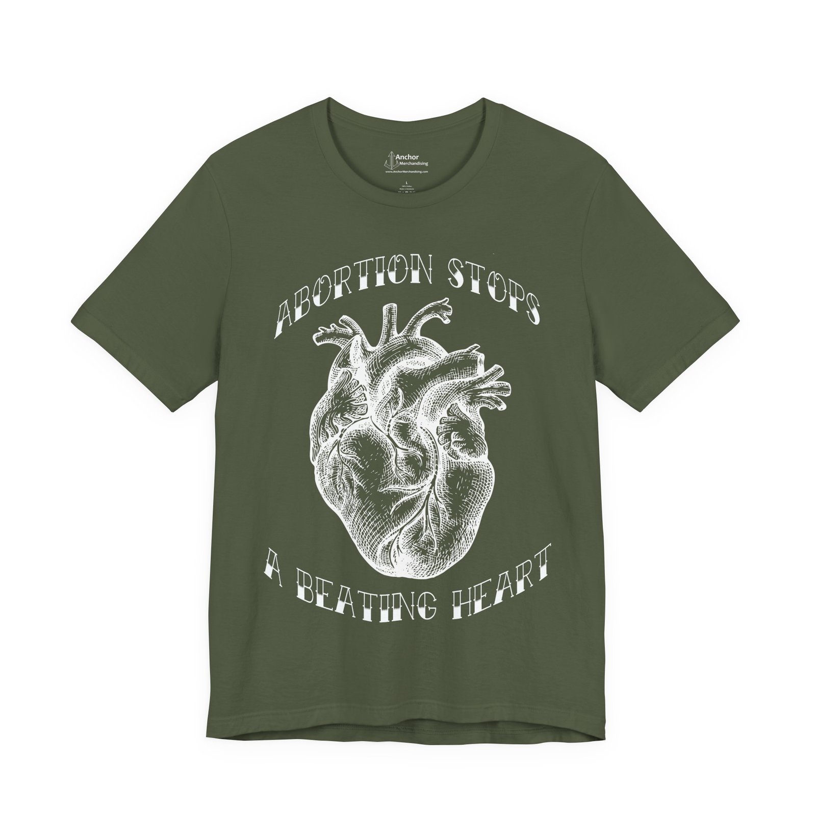 Rock For Life - Abortion Stops A Beating Heart Bella+Canvas Soft Short Sleeve Tee - Image 11