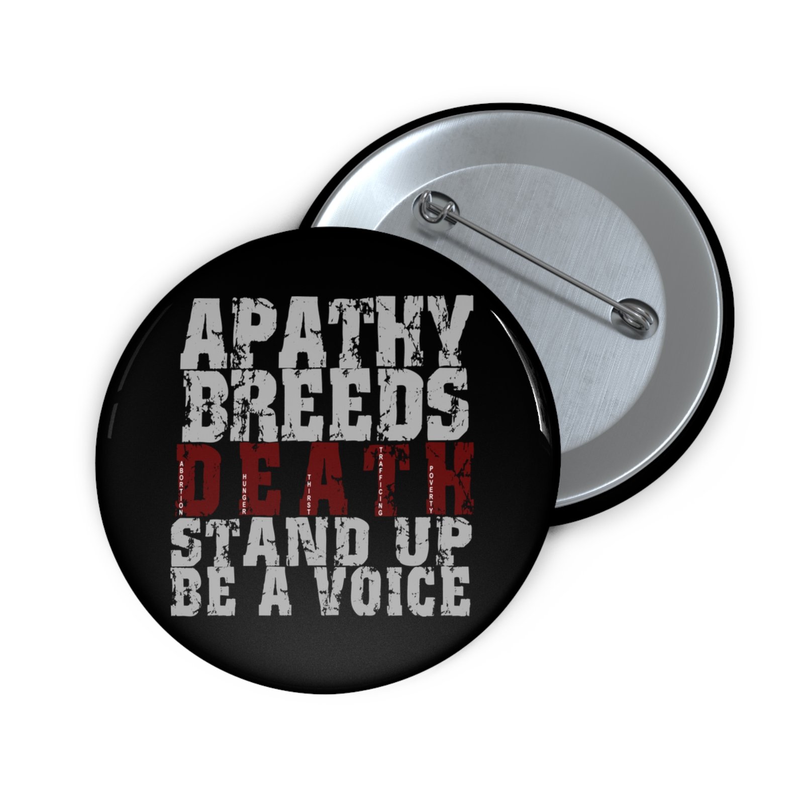 Rock For Life - Apathy Pin Buttons (Red) - Image 3