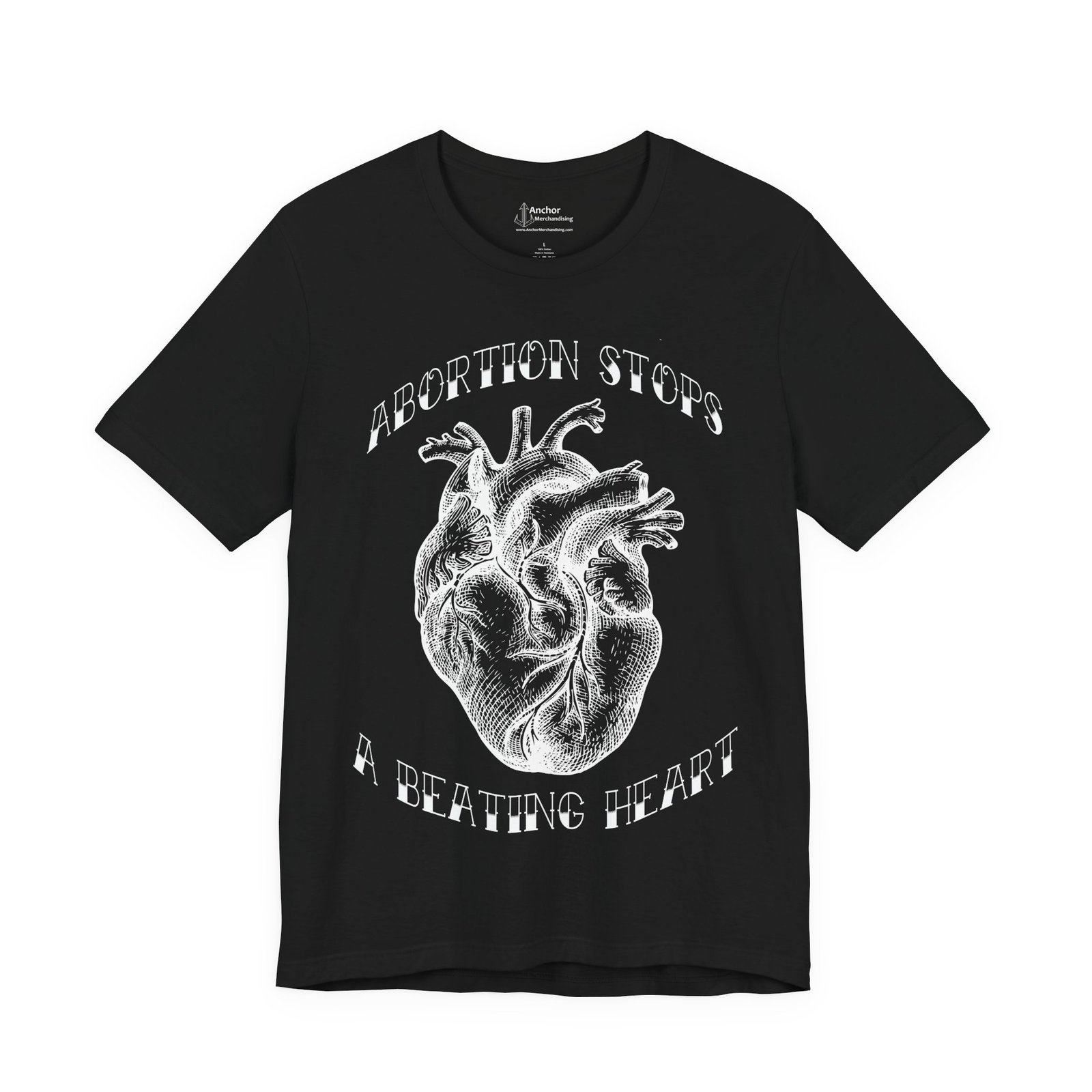 Rock For Life - Abortion Stops A Beating Heart Bella+Canvas Soft Short Sleeve Tee - Image 5