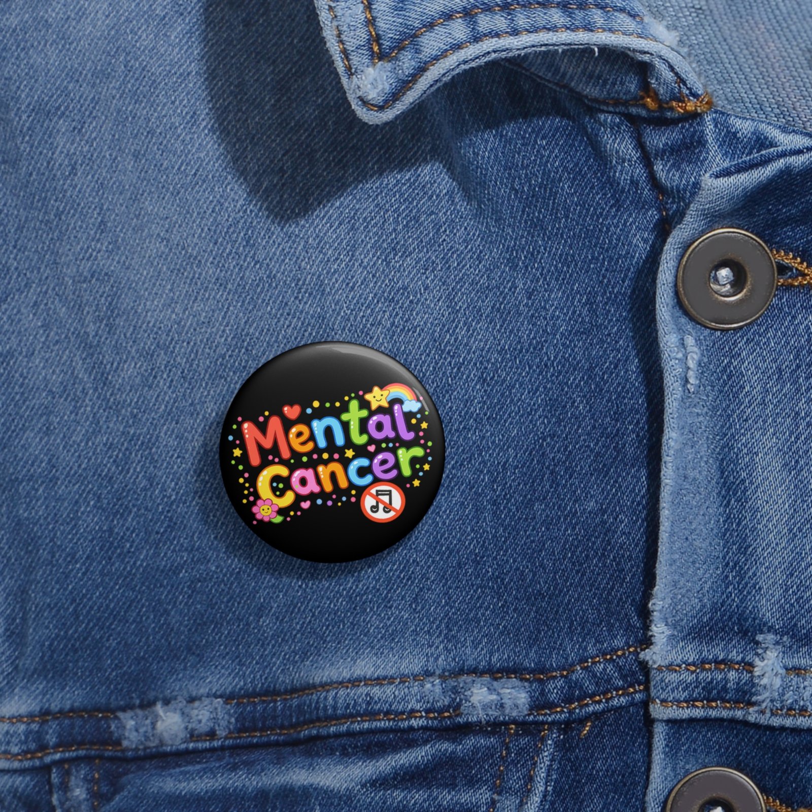 Mental Cancer - Happy Pin Buttons - Image 2