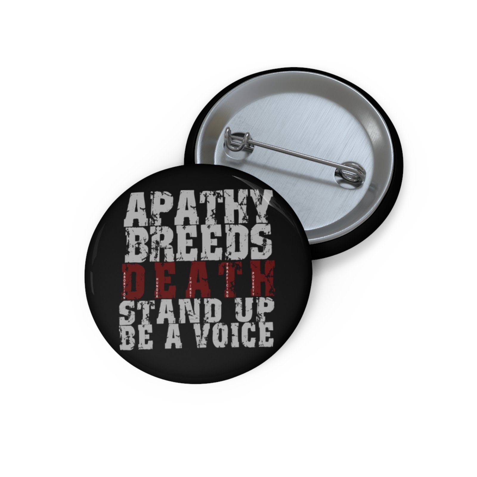 Rock For Life - Apathy Pin Buttons (Red)
