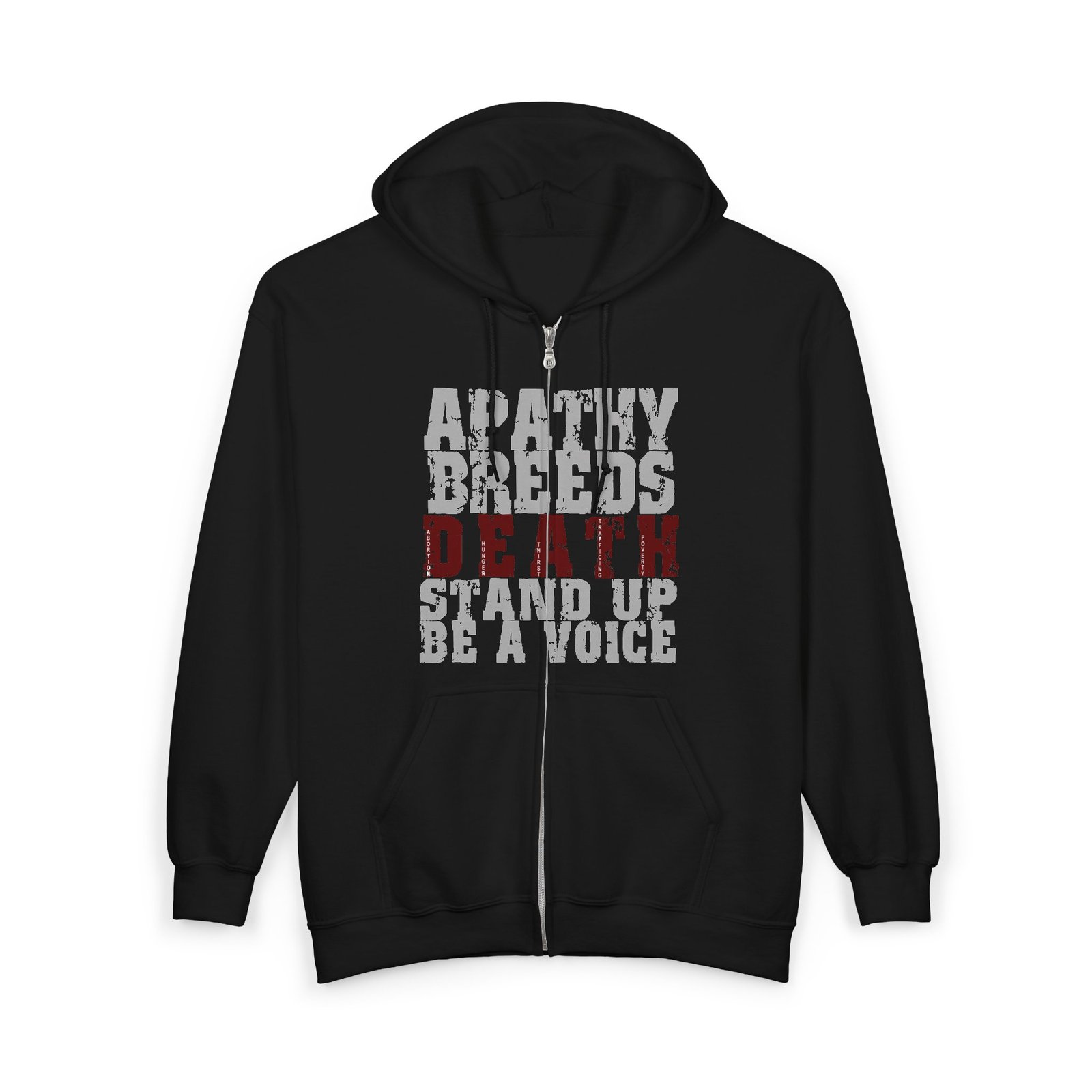 Rock For Life - Apathy Full Zip Hooded Sweatshirt - Image 3