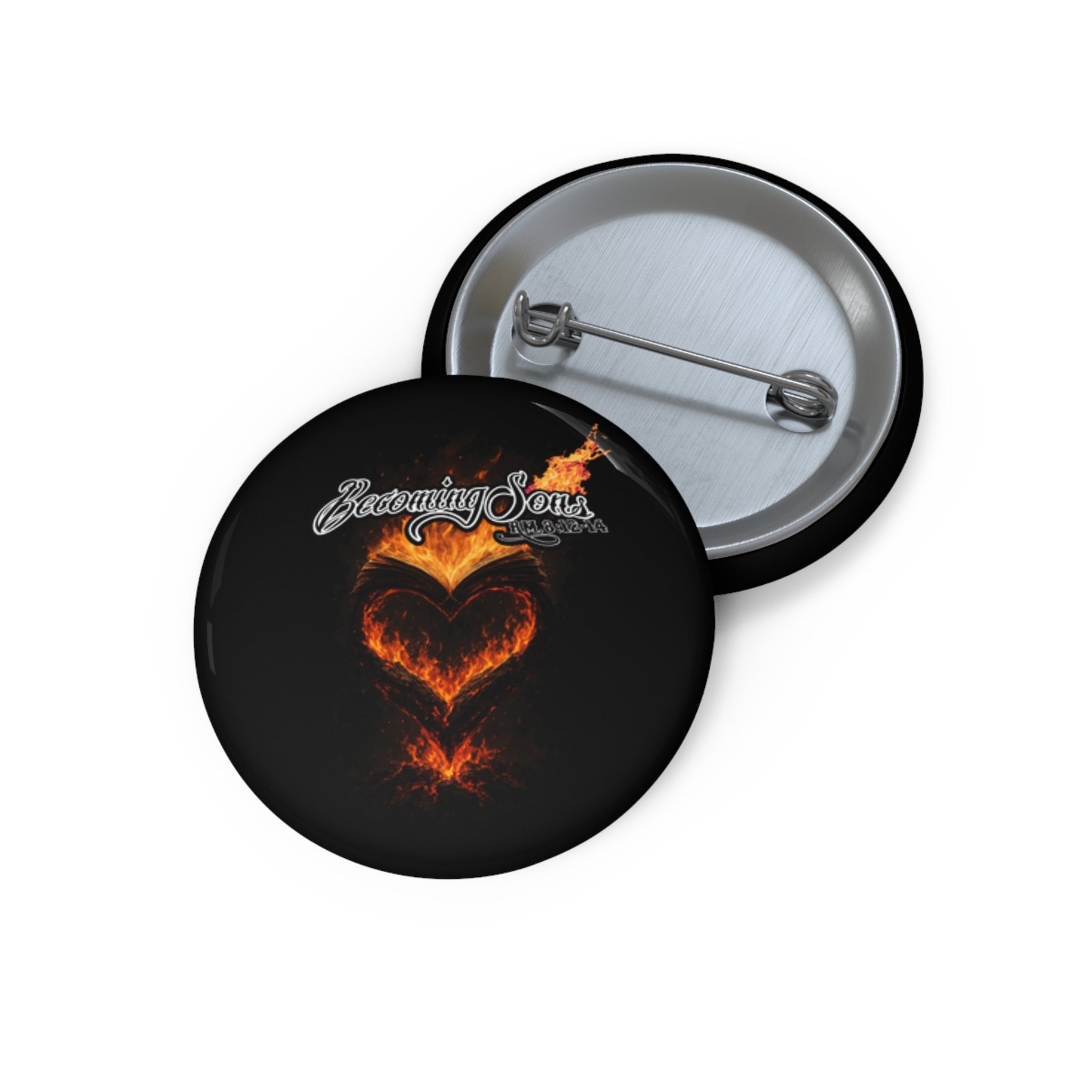 Becoming Sons - Hidden Truth (Flaming Heart) Pin Buttons