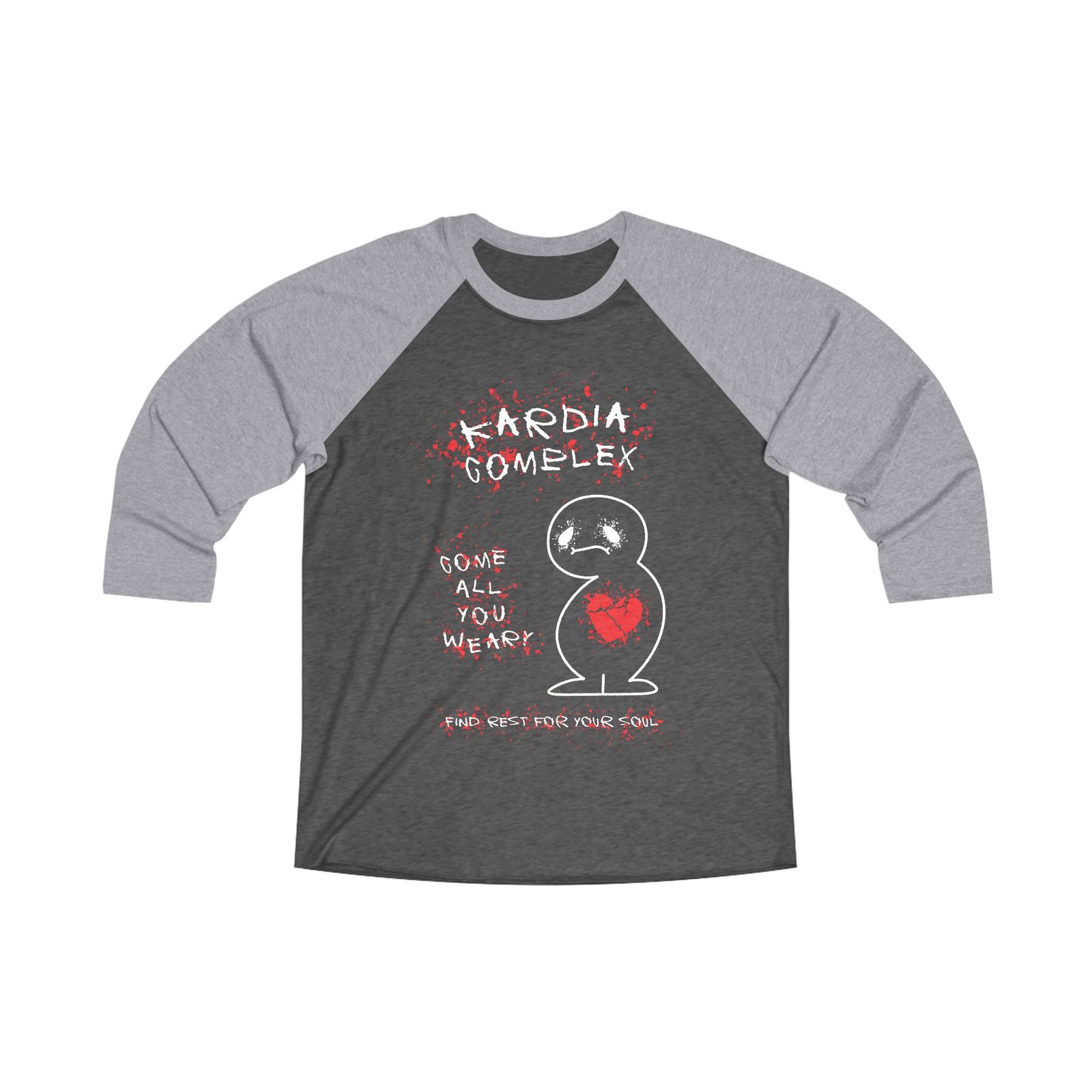 Kardia Complex - Come All You Weary 3/4 Sleeve Baseball Tee