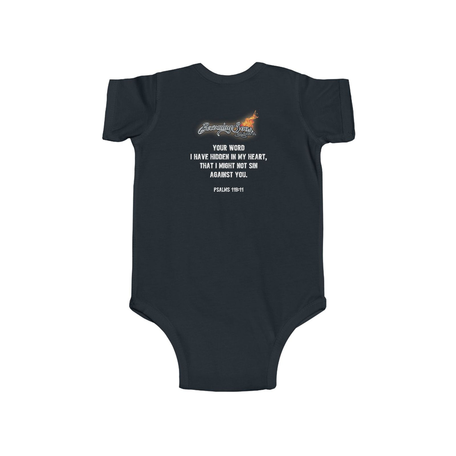 Becoming Sons - Hidden Truth (Flaming Heart) Infant Fine Jersey Bodysuit (2-Sided) - Image 2