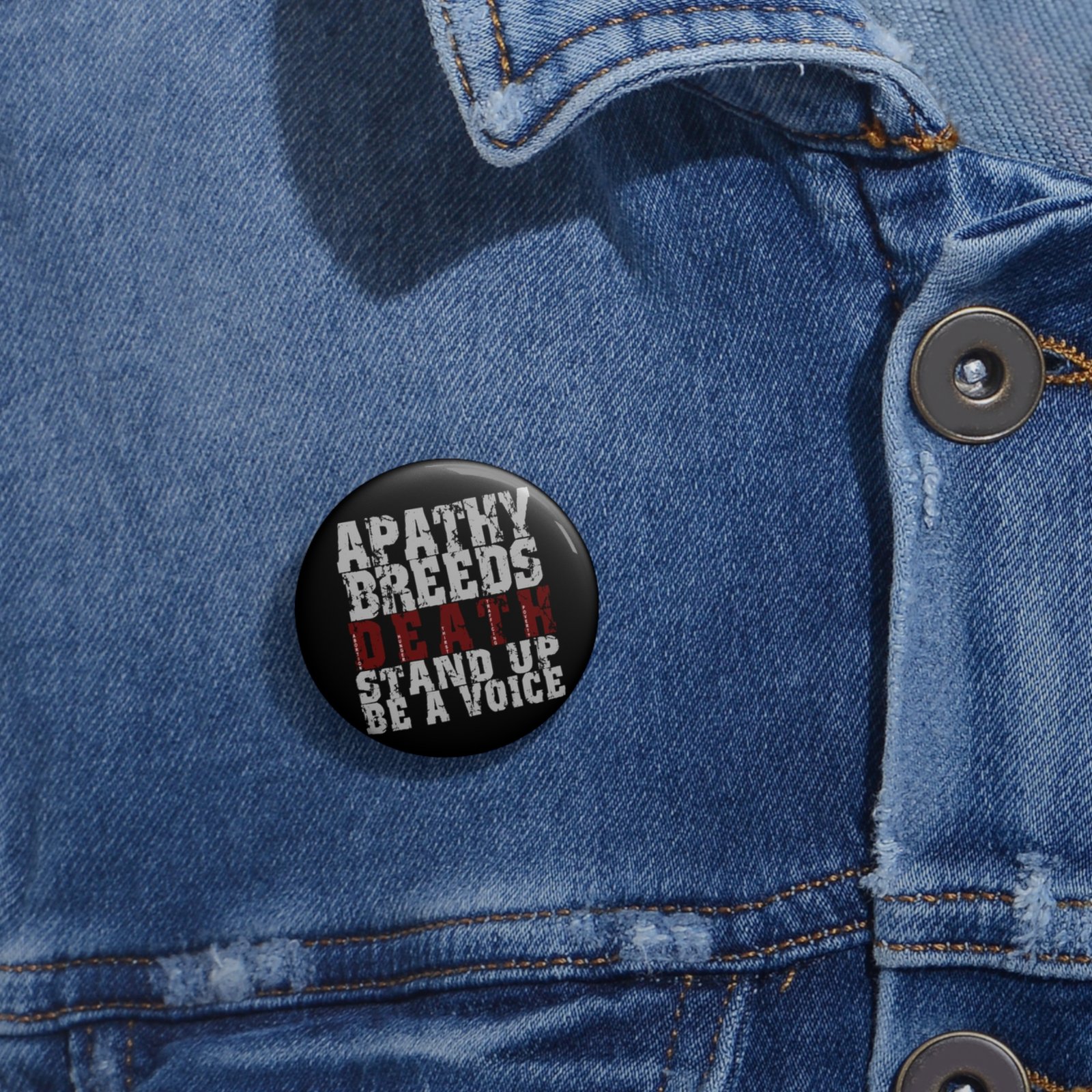 Rock For Life - Apathy Pin Buttons (Red) - Image 2