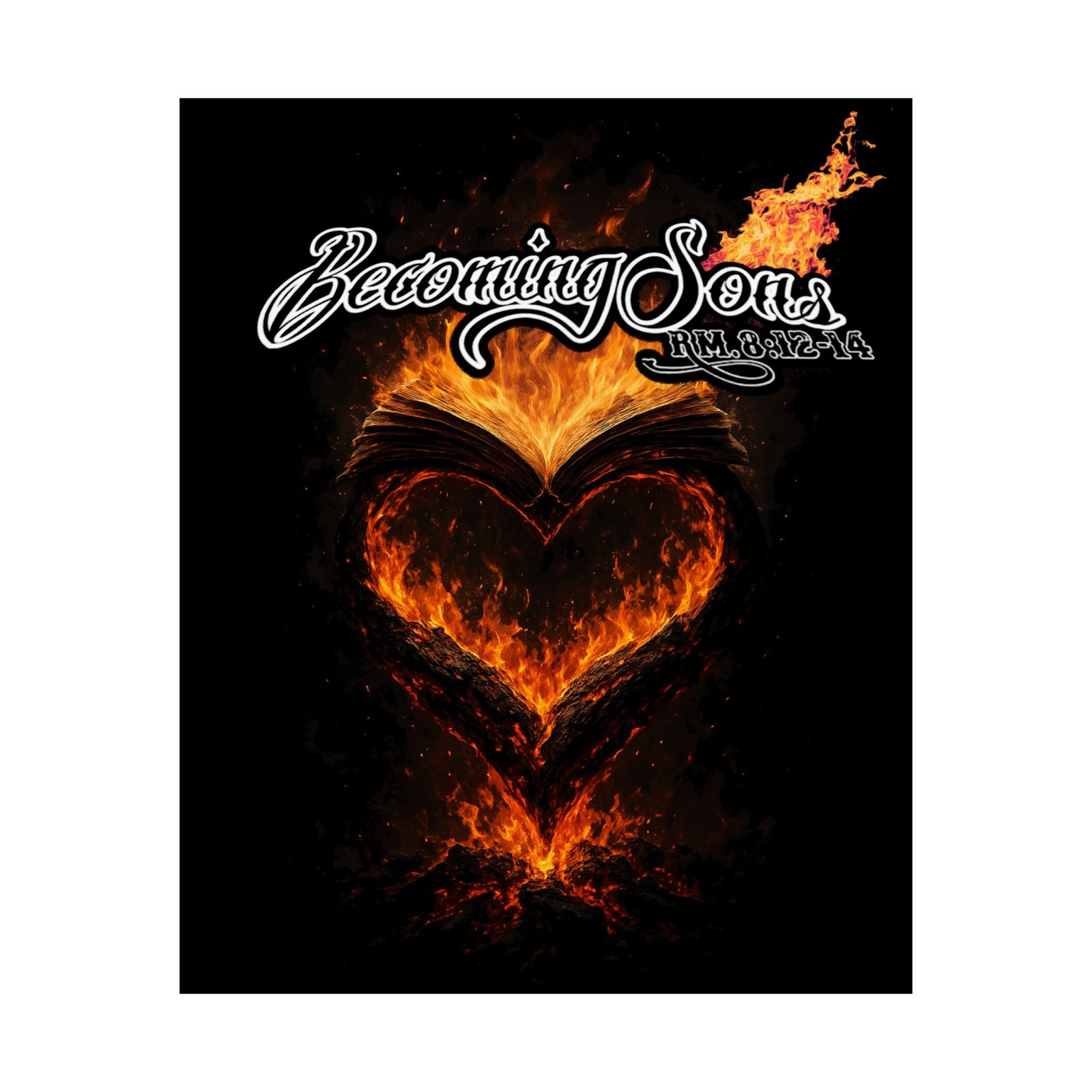 Becoming Sons - Hidden Truth (Flaming Heart) Poster Prints (210gsm)