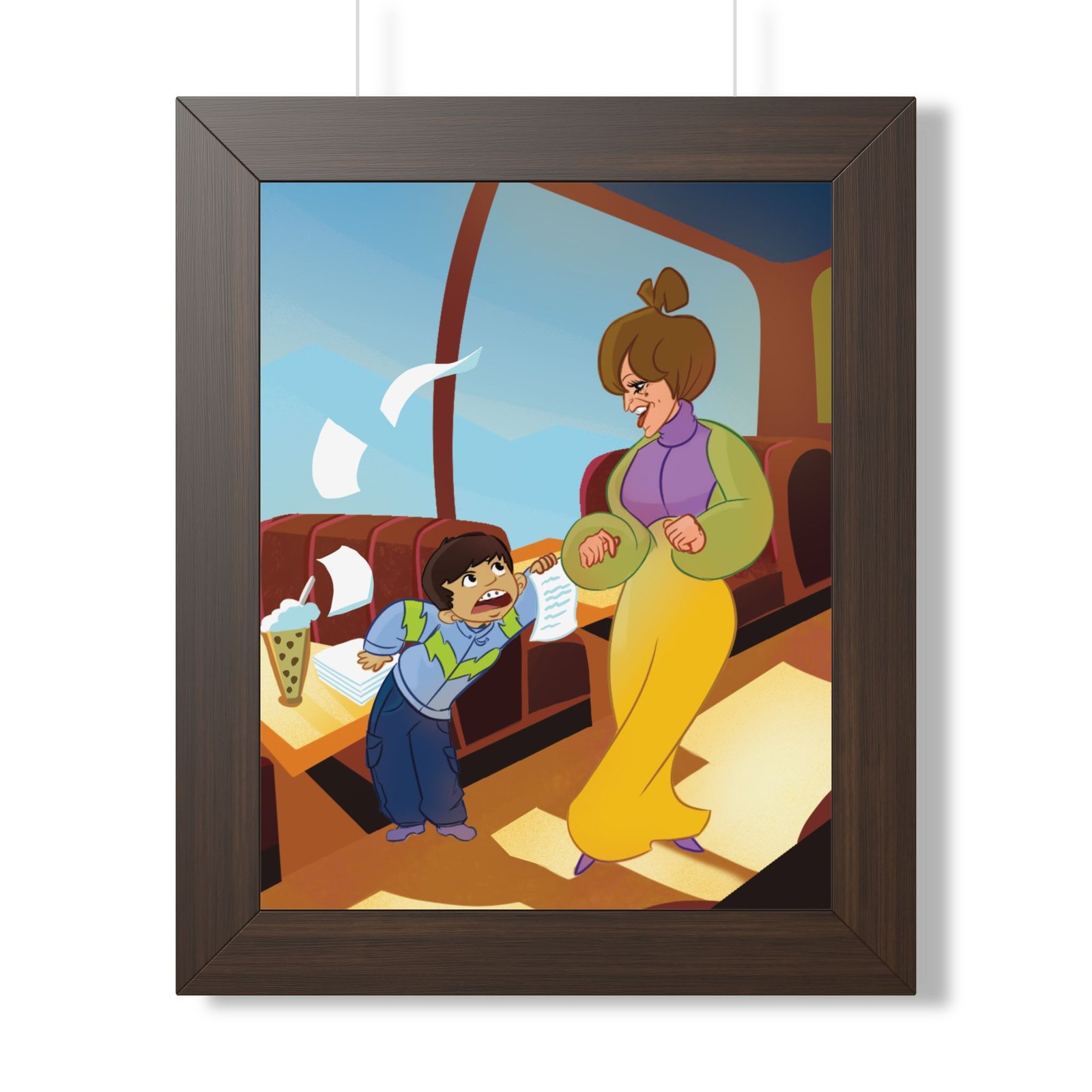 Jenna De La Paz - Moth And Ms. Dritch Vertical Framed Giclee Print