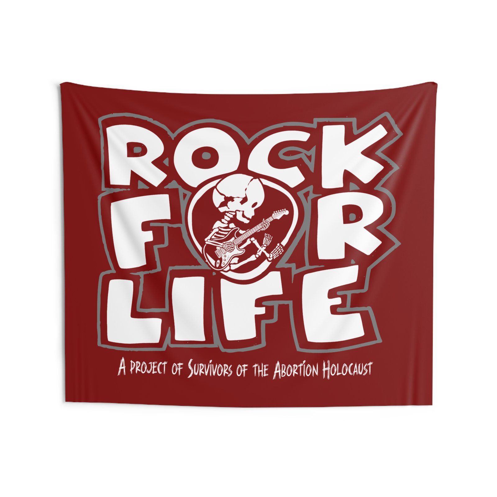 Rock For Life Logo - Survivors Indoor Wall Tapestries (Red) - Image 4