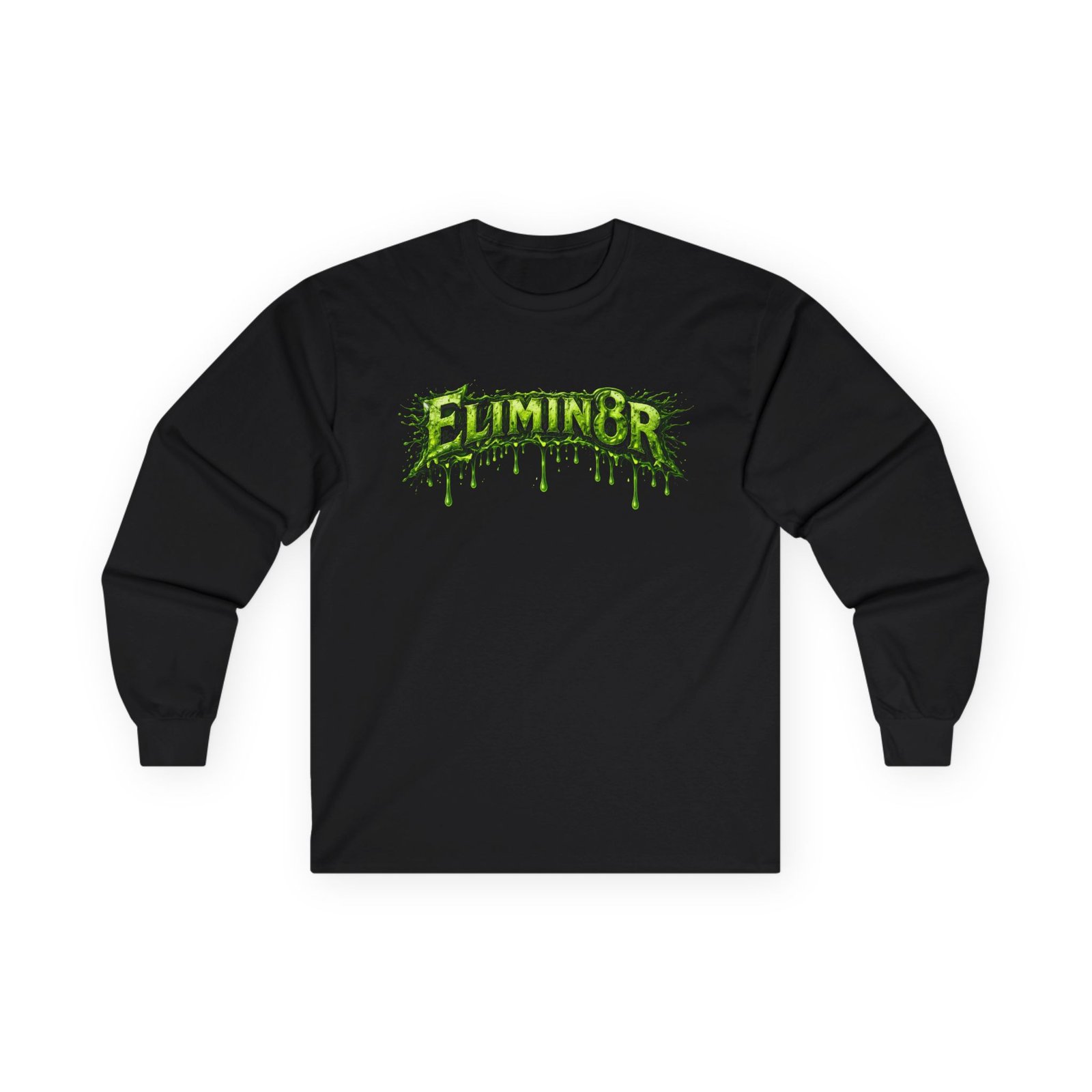 Elimin8r - Dripping Green Logo Long Sleeve Tshirt