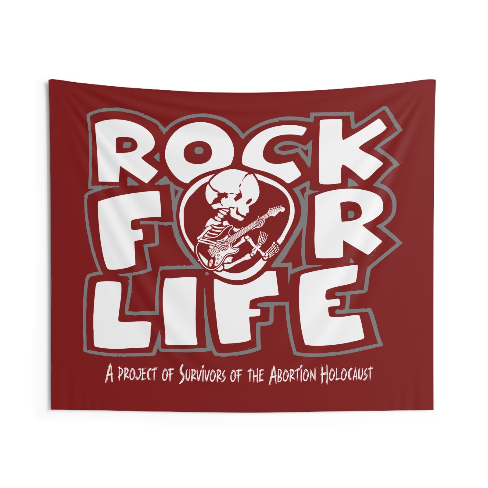 Rock For Life Logo - Survivors Indoor Wall Tapestries (Red) - Image 3