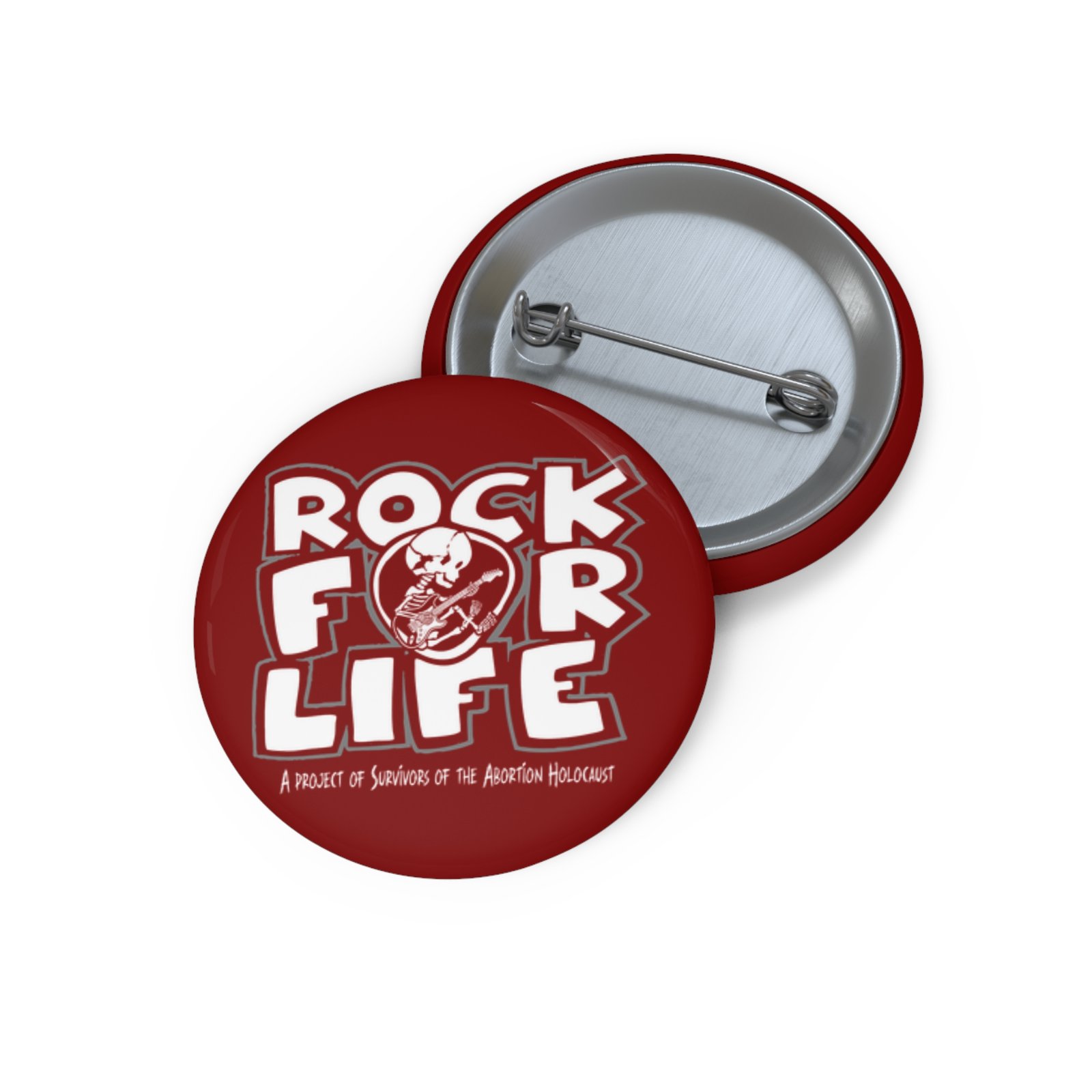 Rock For Life Logo - Survivors Pin Buttons (Red)