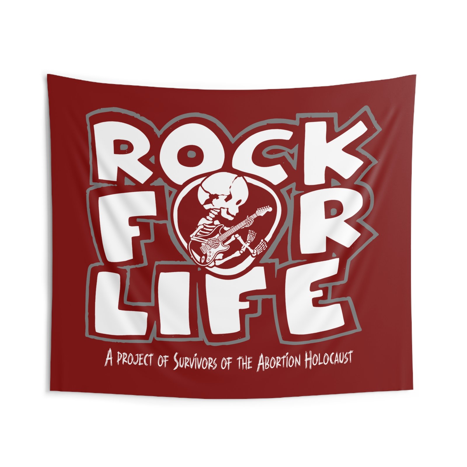 Rock For Life Logo - Survivors Indoor Wall Tapestries (Red)