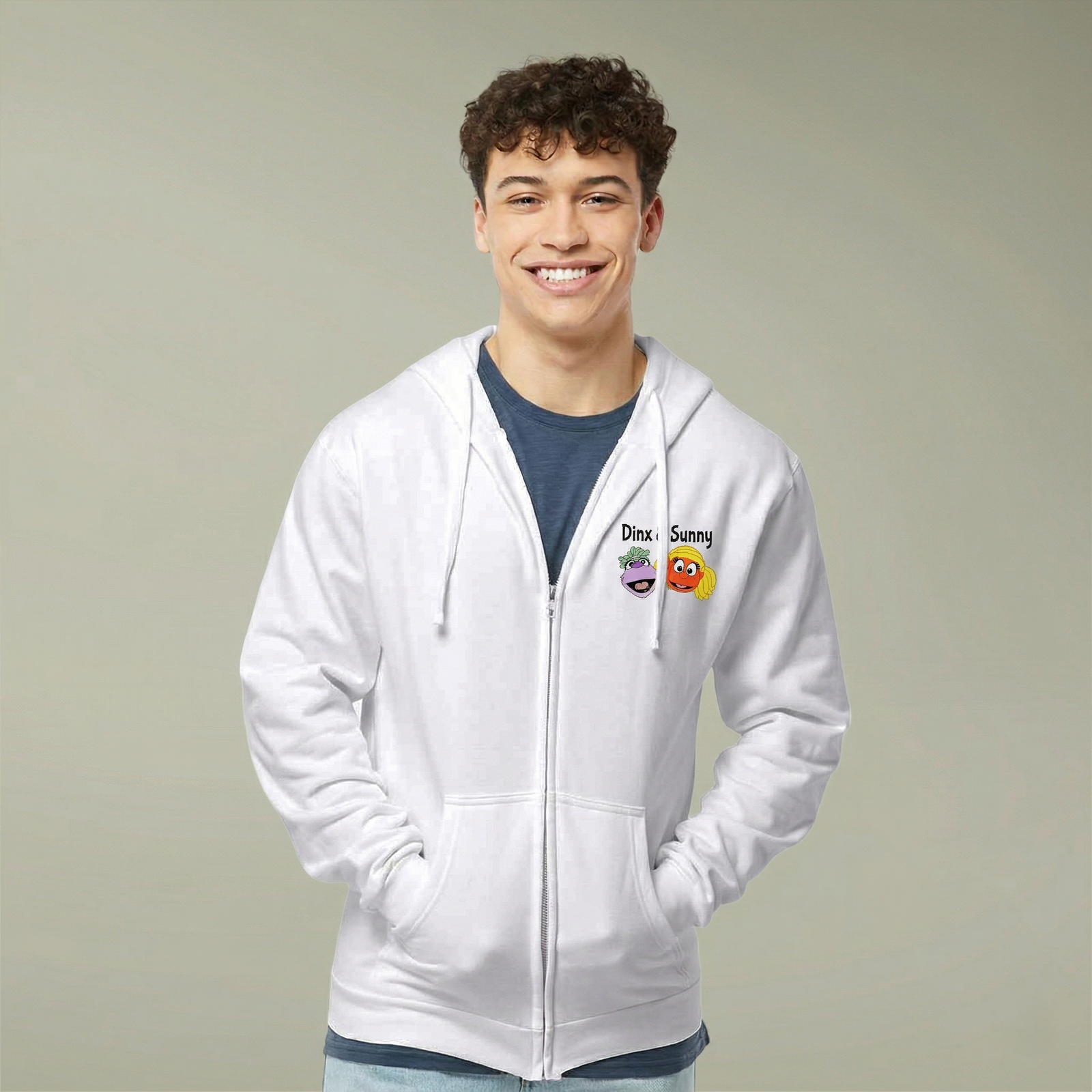 Dinx The Puppet - Dinx & Sunny Full-Zip Hooded Sweatshirt
