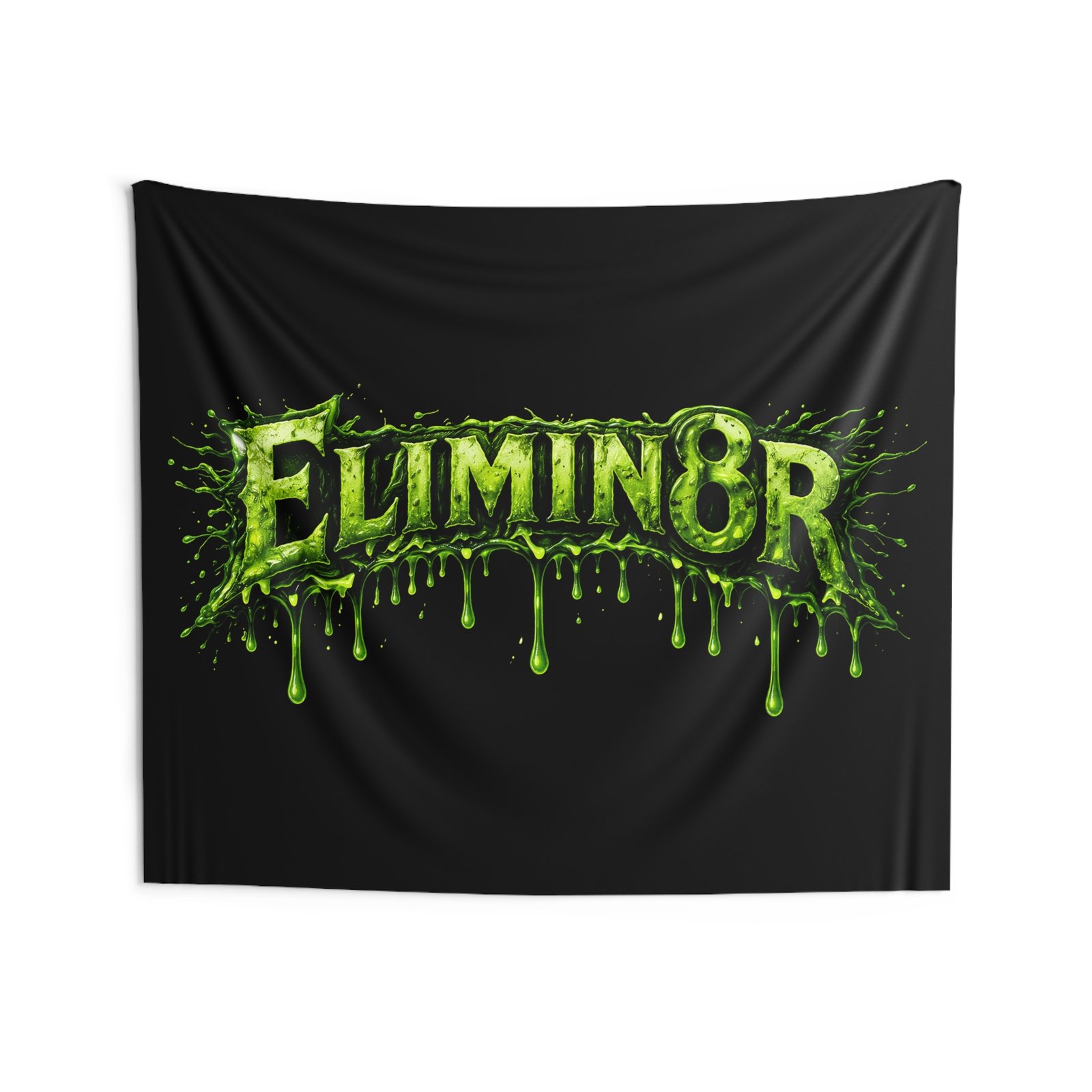 Elimin8r - Dripping Green Logo Indoor Wall Tapestries