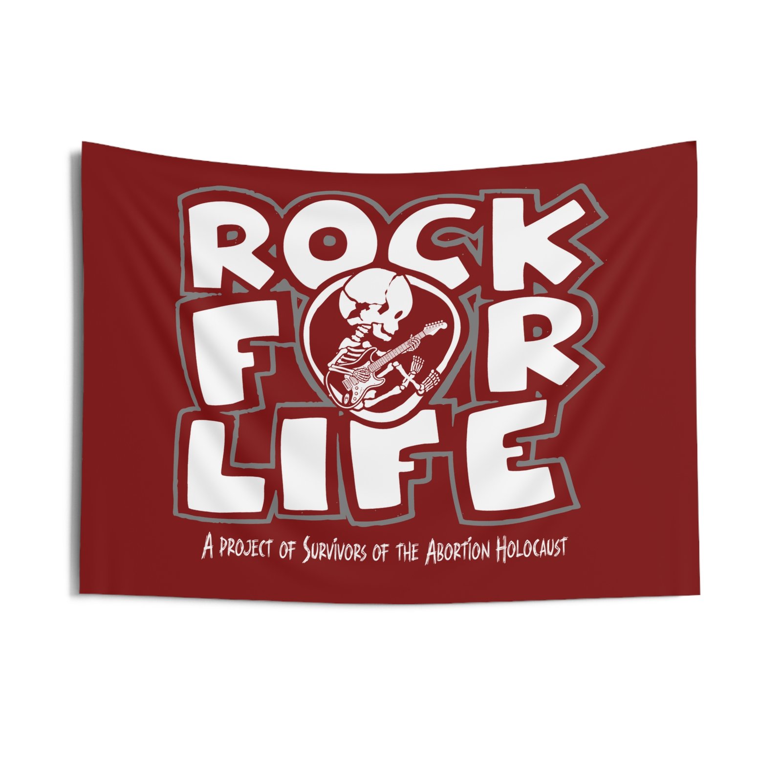 Rock For Life Logo - Survivors Indoor Wall Tapestries (Red) - Image 2