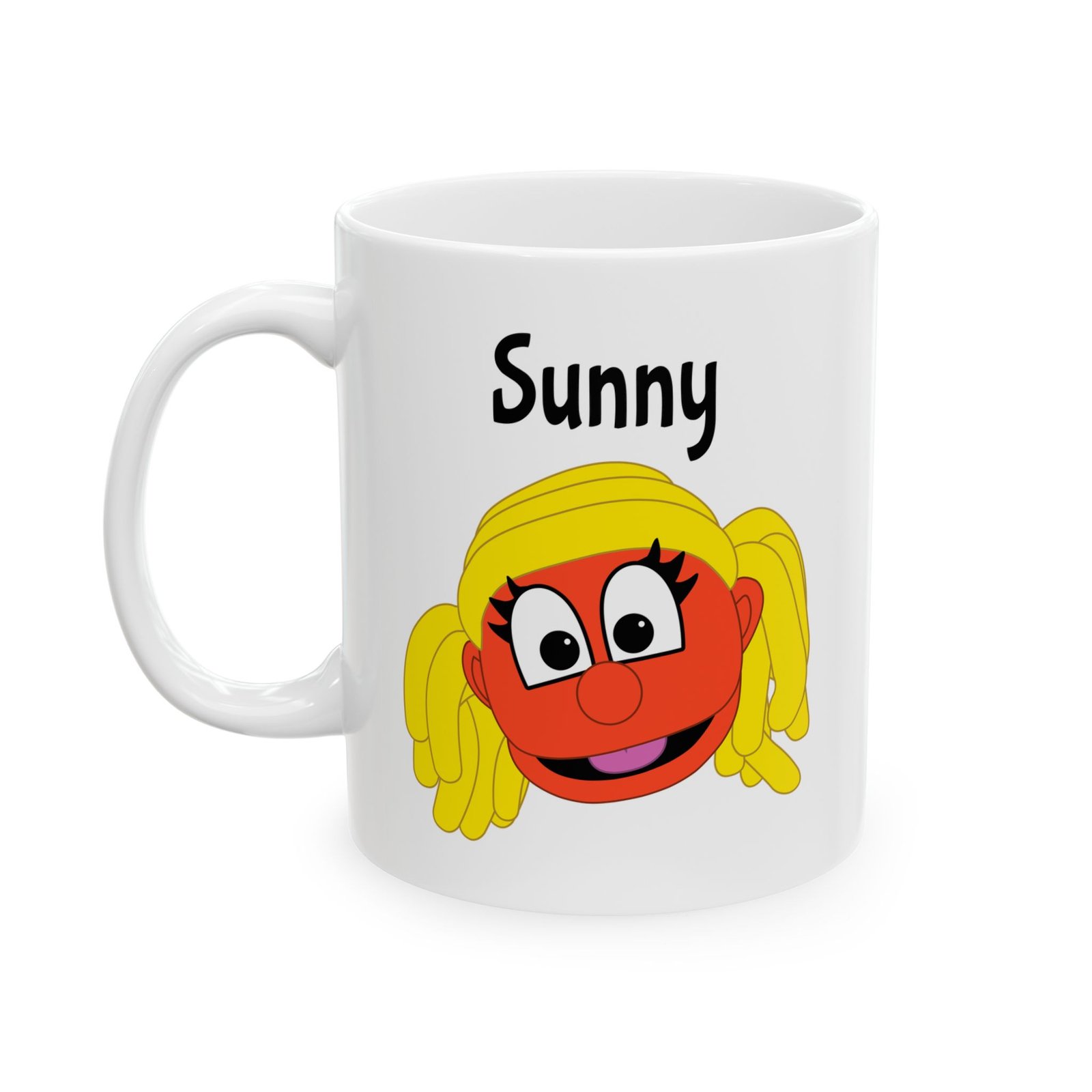 Dinx The Puppet - Sunny Ceramic Mug, (11oz, 15oz)