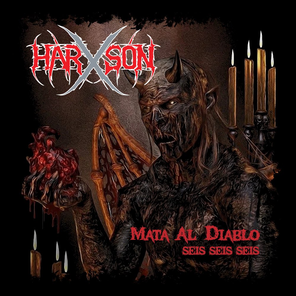 HarXson - Mata Al Diablo - Black Denim Printed Patches (2 sizes)