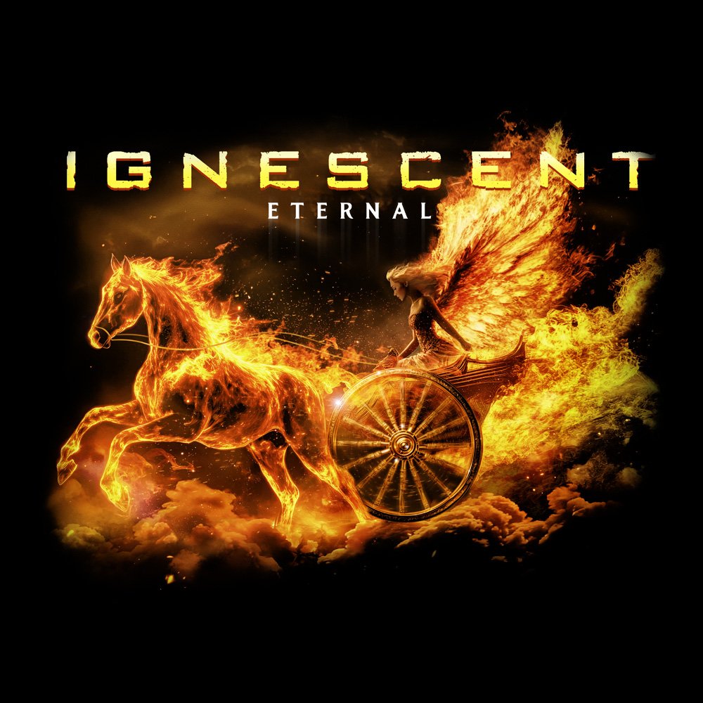 Ignescent - Chariot Of Fire - Black Denim Printed Patches (2 sizes)