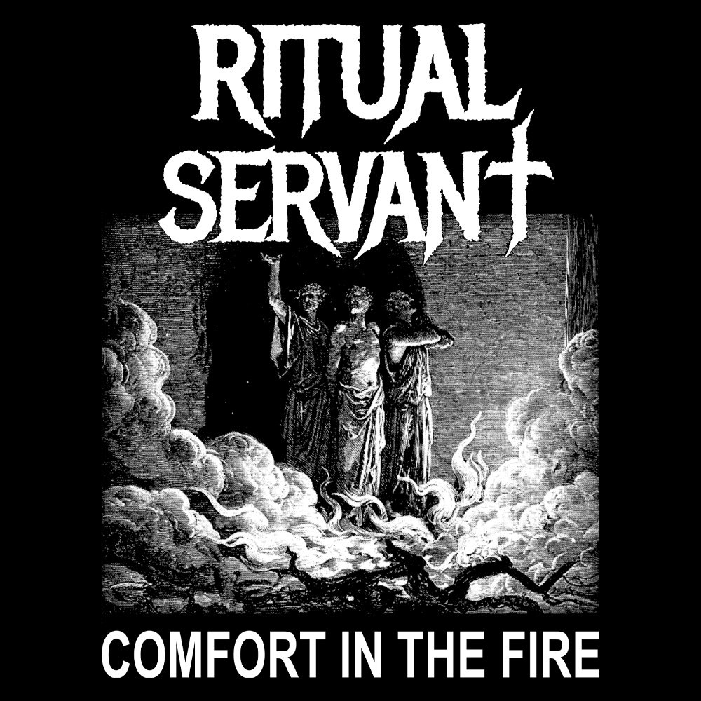 Ritual Servant - Comfort In The Fire - Black Denim Printed Patches (2 sizes)