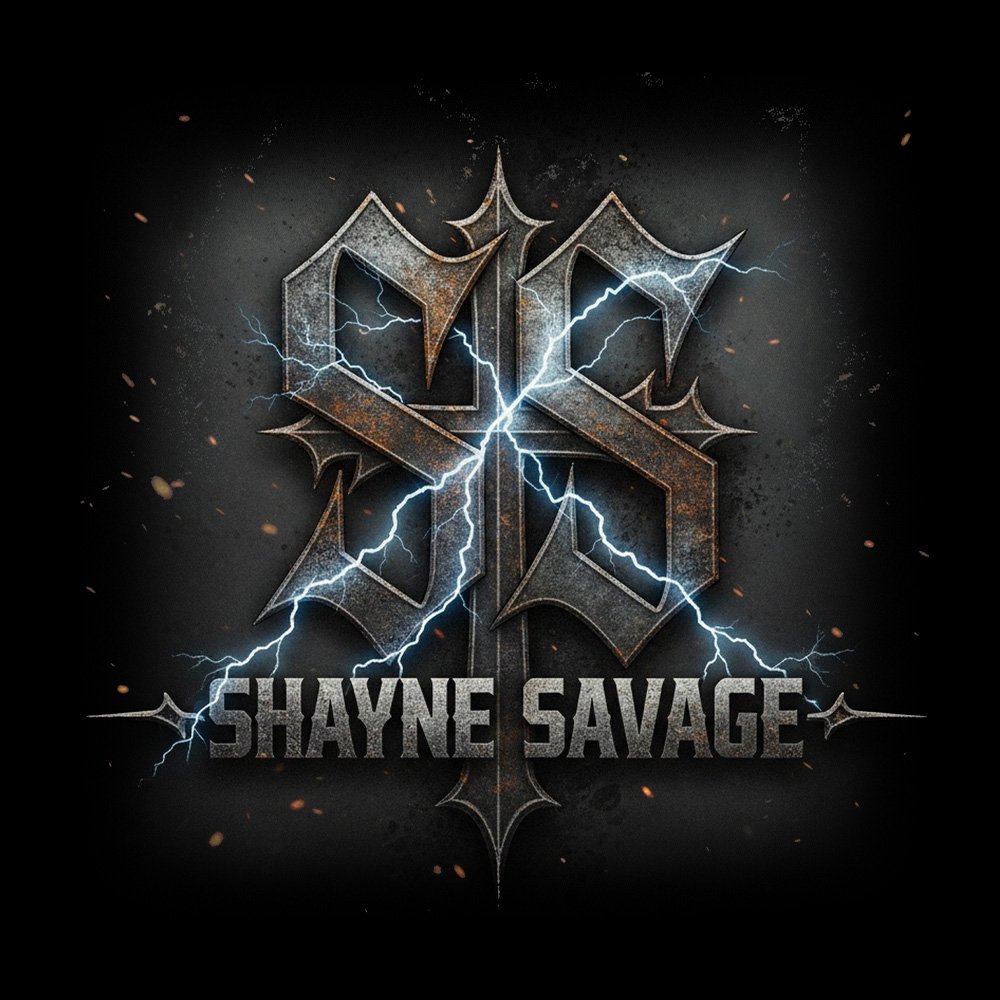 Shayne Savage Logo - Black Denim Printed Patches (2 sizes)