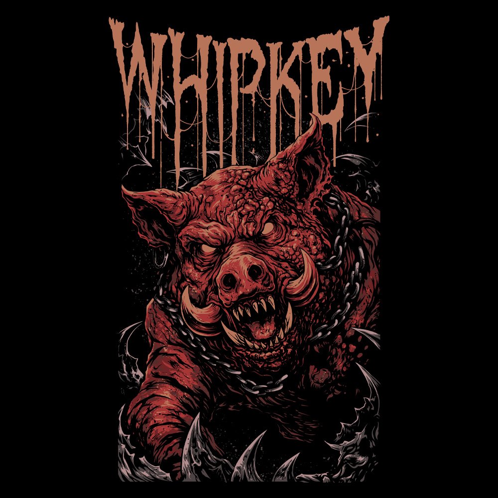 Whipkey - Boar - Black Denim Printed Patches (2 sizes)