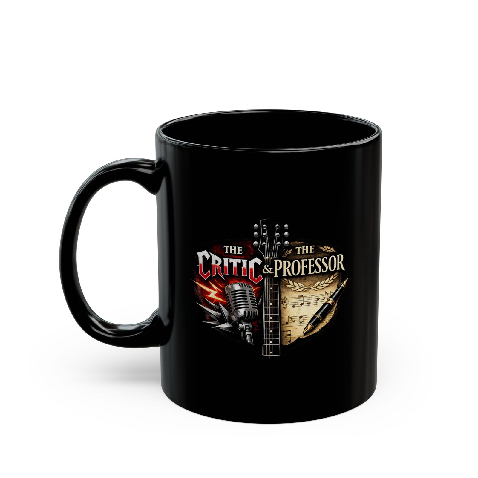 Heaven's Metal Presents The Critic And The Professor 11oz Black Mugs
