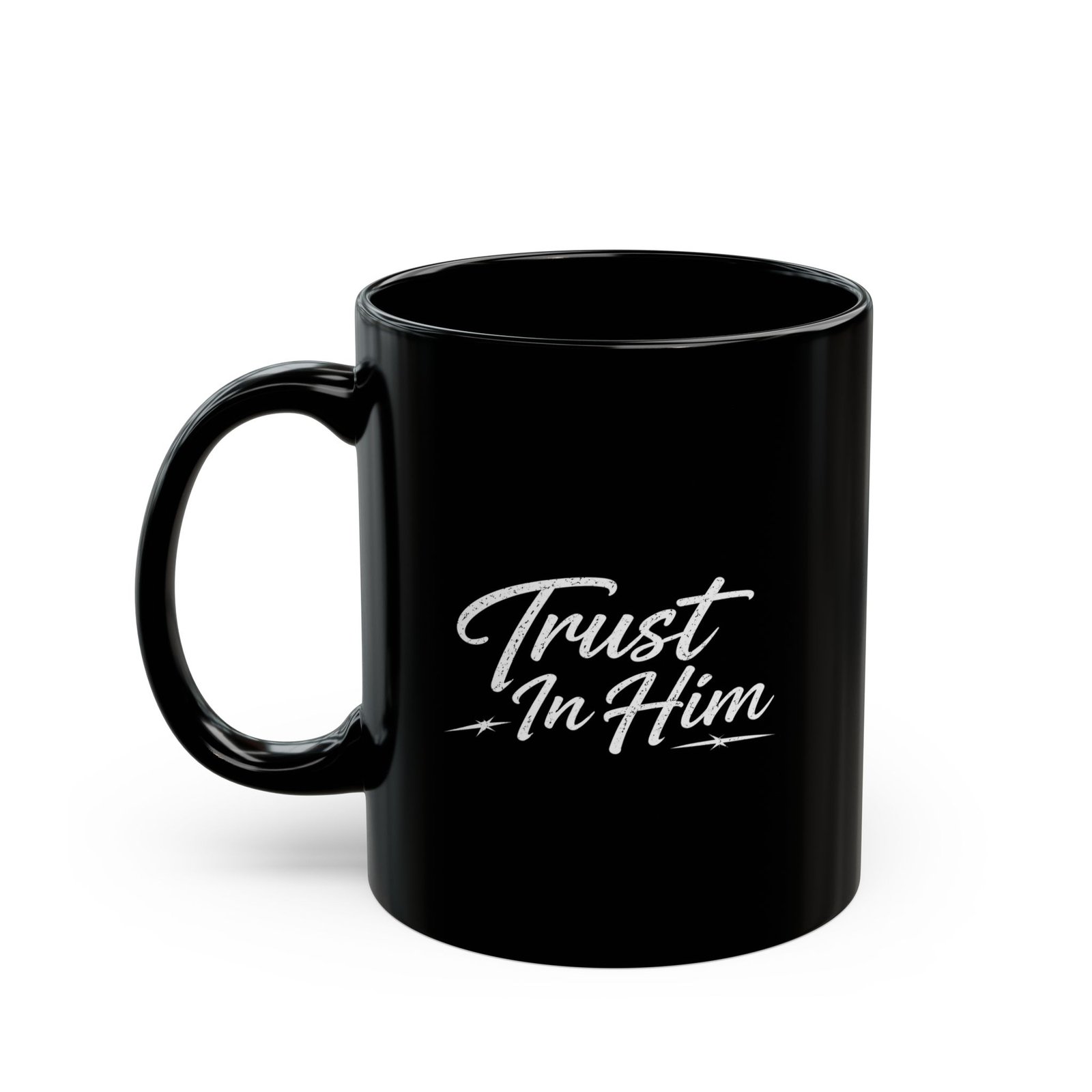Peter118 - Trust In Him 11oz Black Mugs
