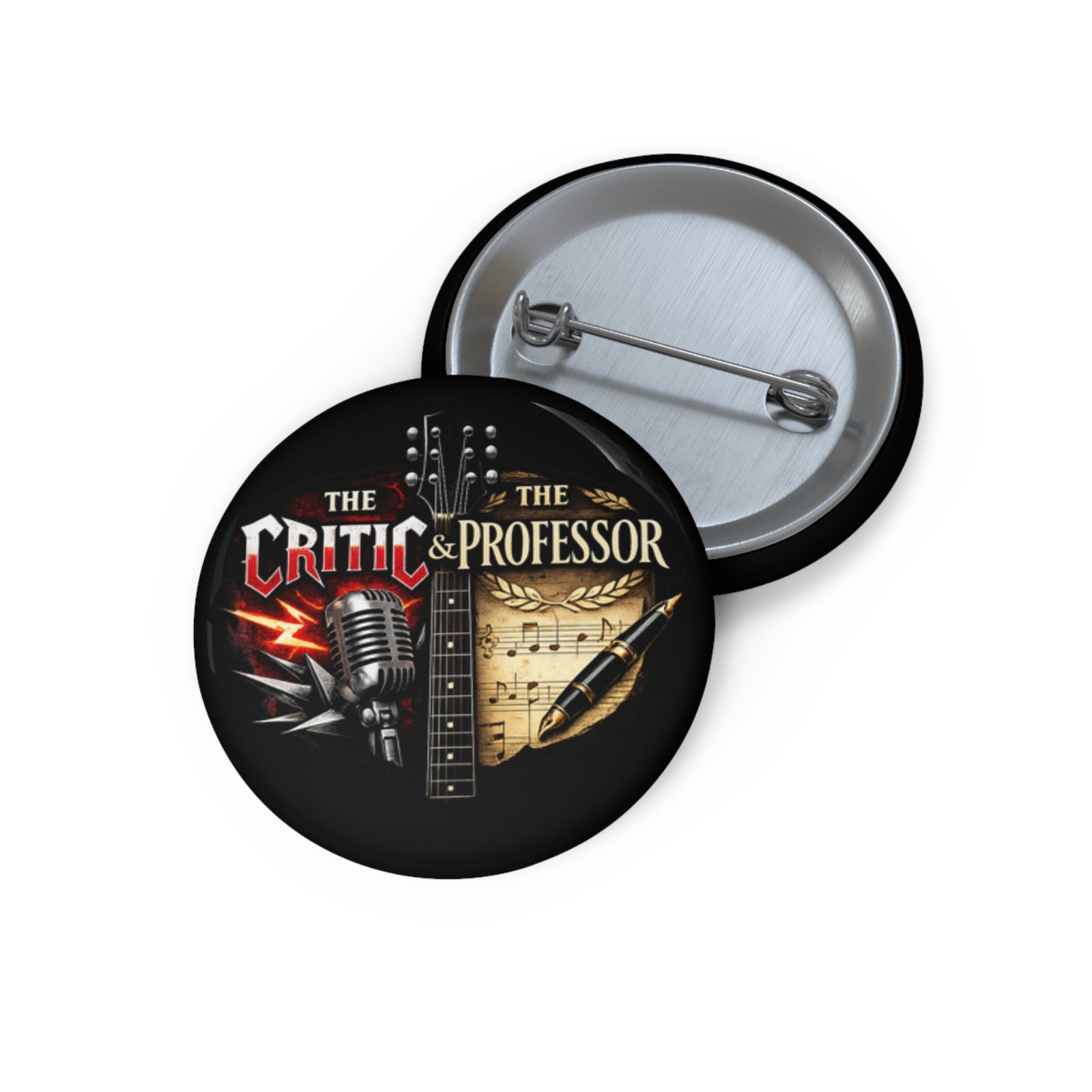 Heaven's Metal Presents The Critic And The Professor Pin Buttons