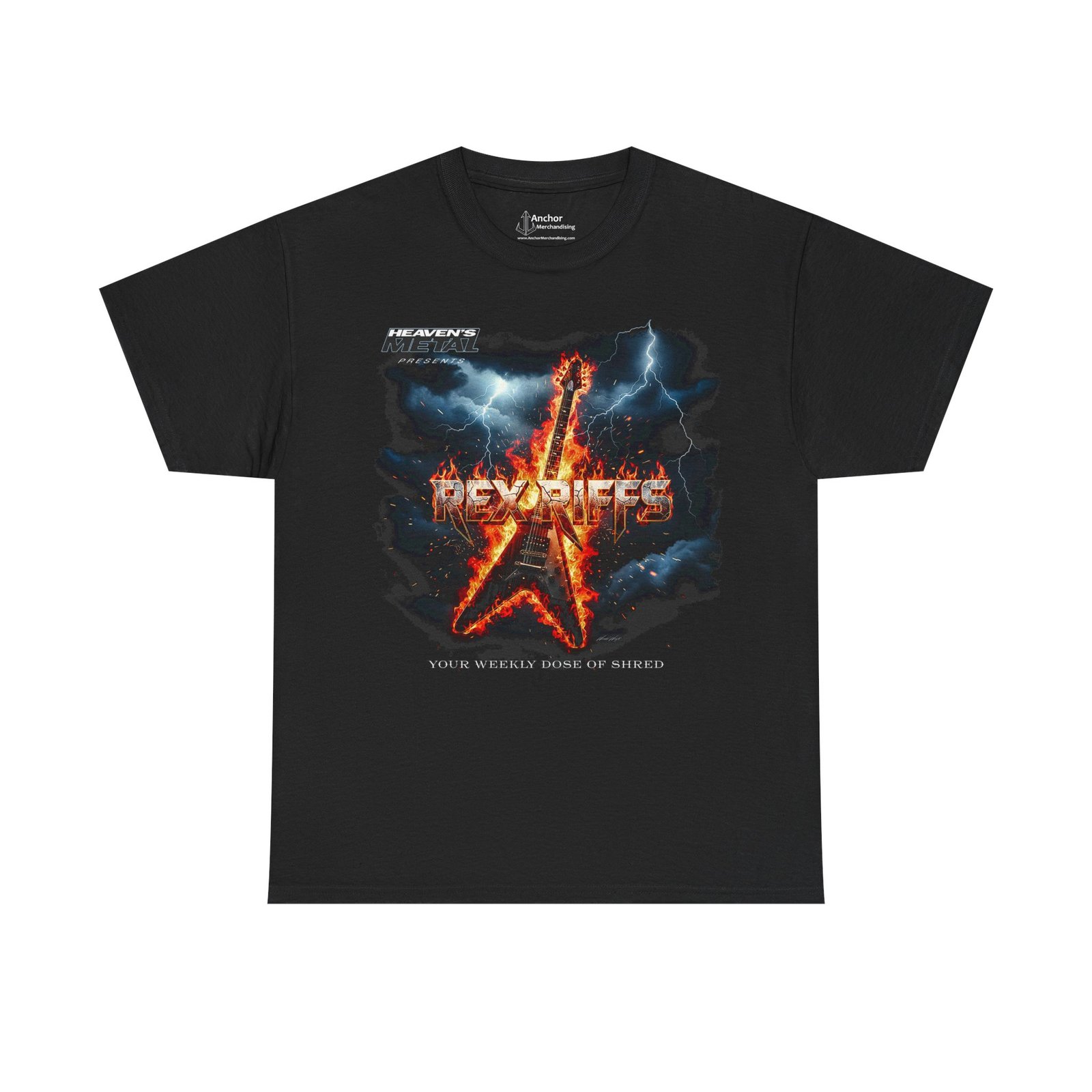 Heaven's Metal Presents Rex Riffs Short Sleeve T-shirt